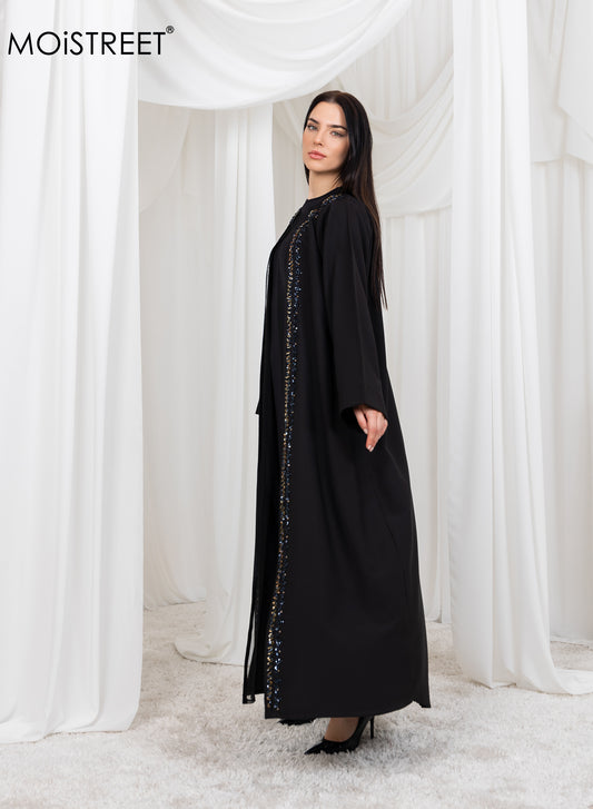 MOiSTREET Organza Embroidery Abaya (8773460787427)