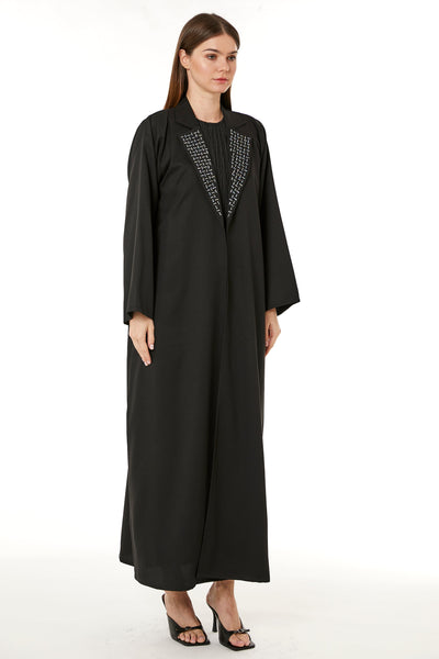 Copy of White Barbie Crepe Embroidered Abaya (8105253306595) (8151251189987)
