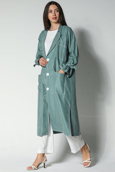MOiSTREET Green Shamua Blazer with Crepe Top and Pants (7544628576483)