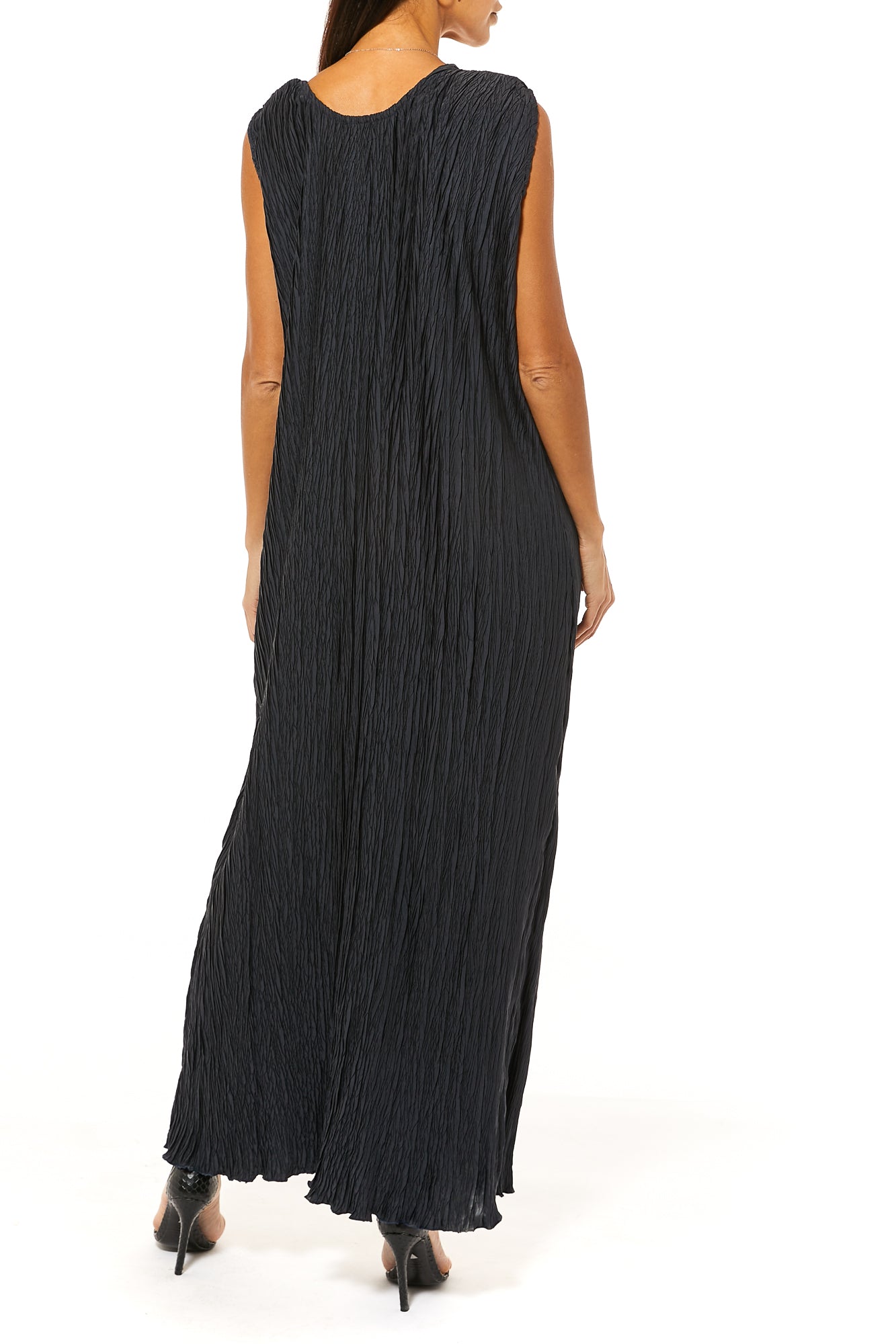 Black Harir Maqsood Crushed Design Under Dress (7474823069923) تحت العباءة