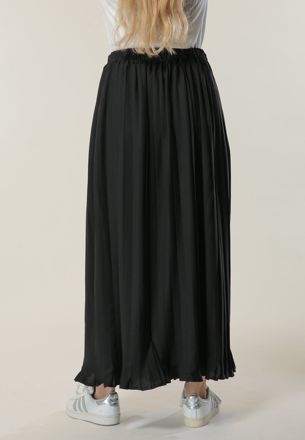 MOiSTREET Long Pleated Black Skirt (6701414383800)