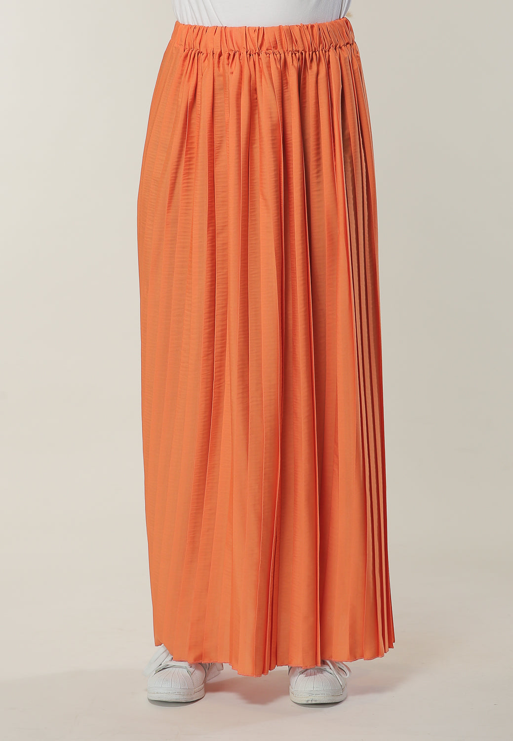 MOiSTREET Orange Pleated Skirt (6701414121656)
