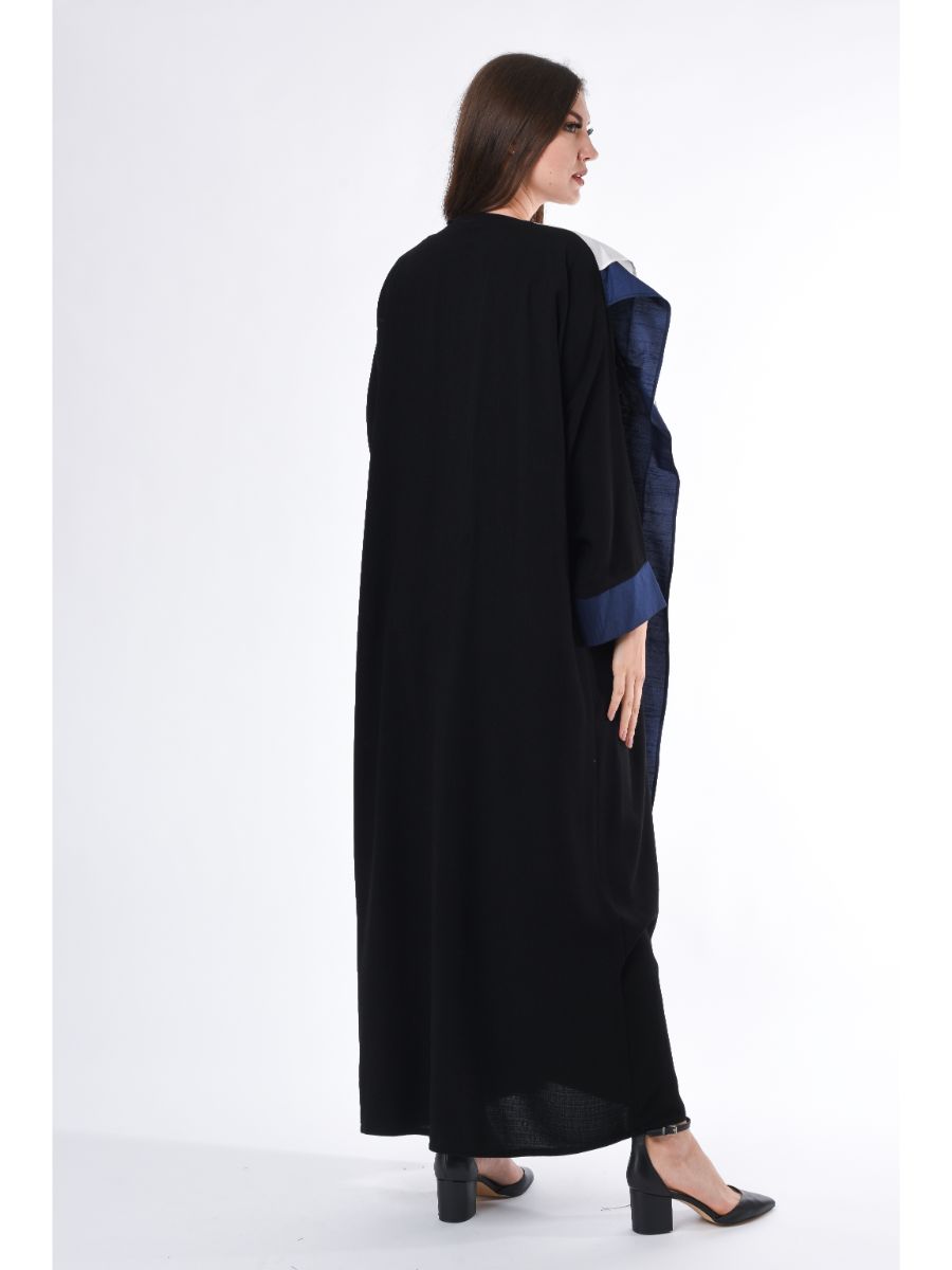 MOiSTREET Contrast Panel and hand embroidery Abaya (6701406257336)