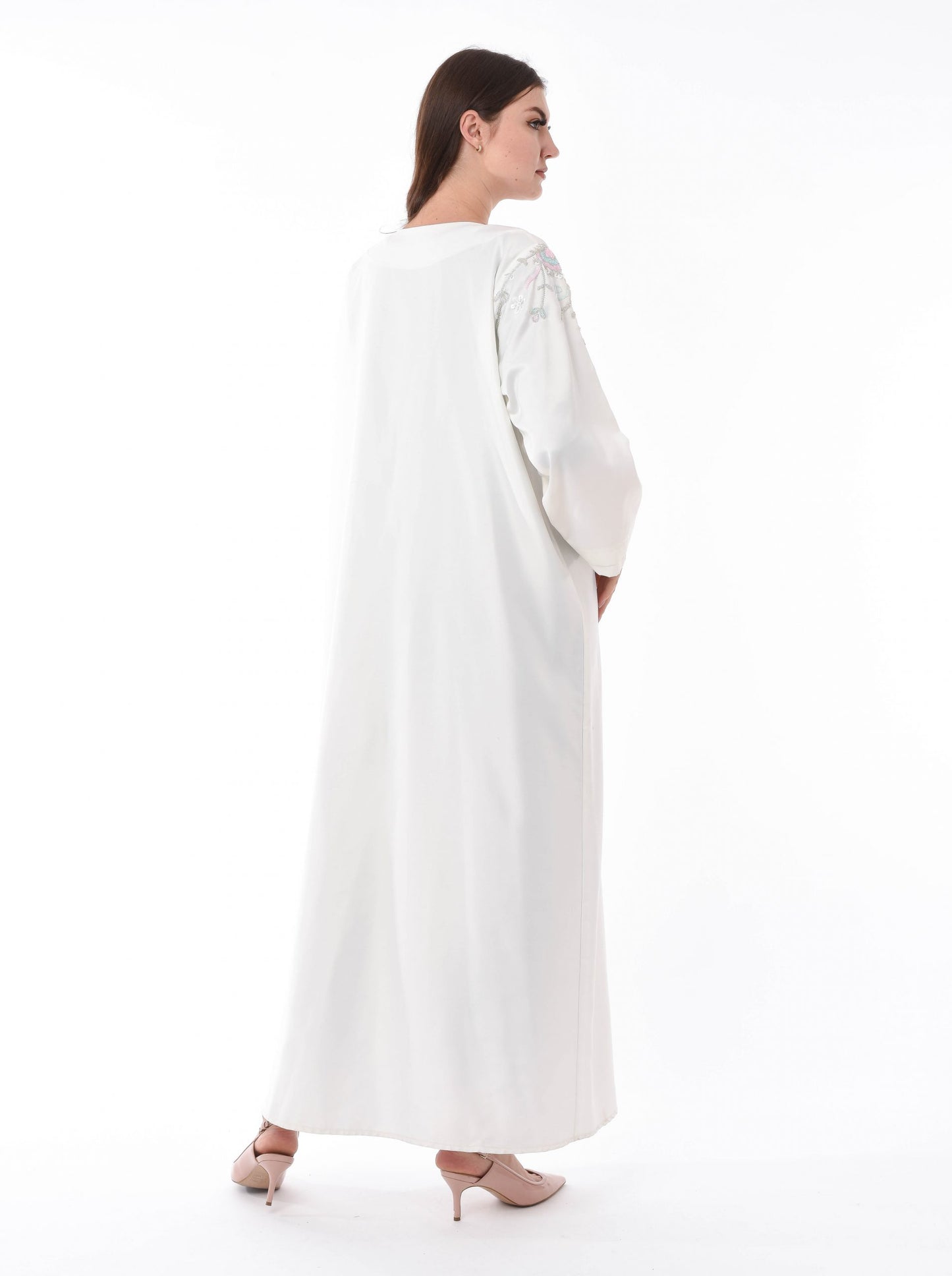 MOiSTREET White Kaftan with Hand Embroidery (6701406879928)