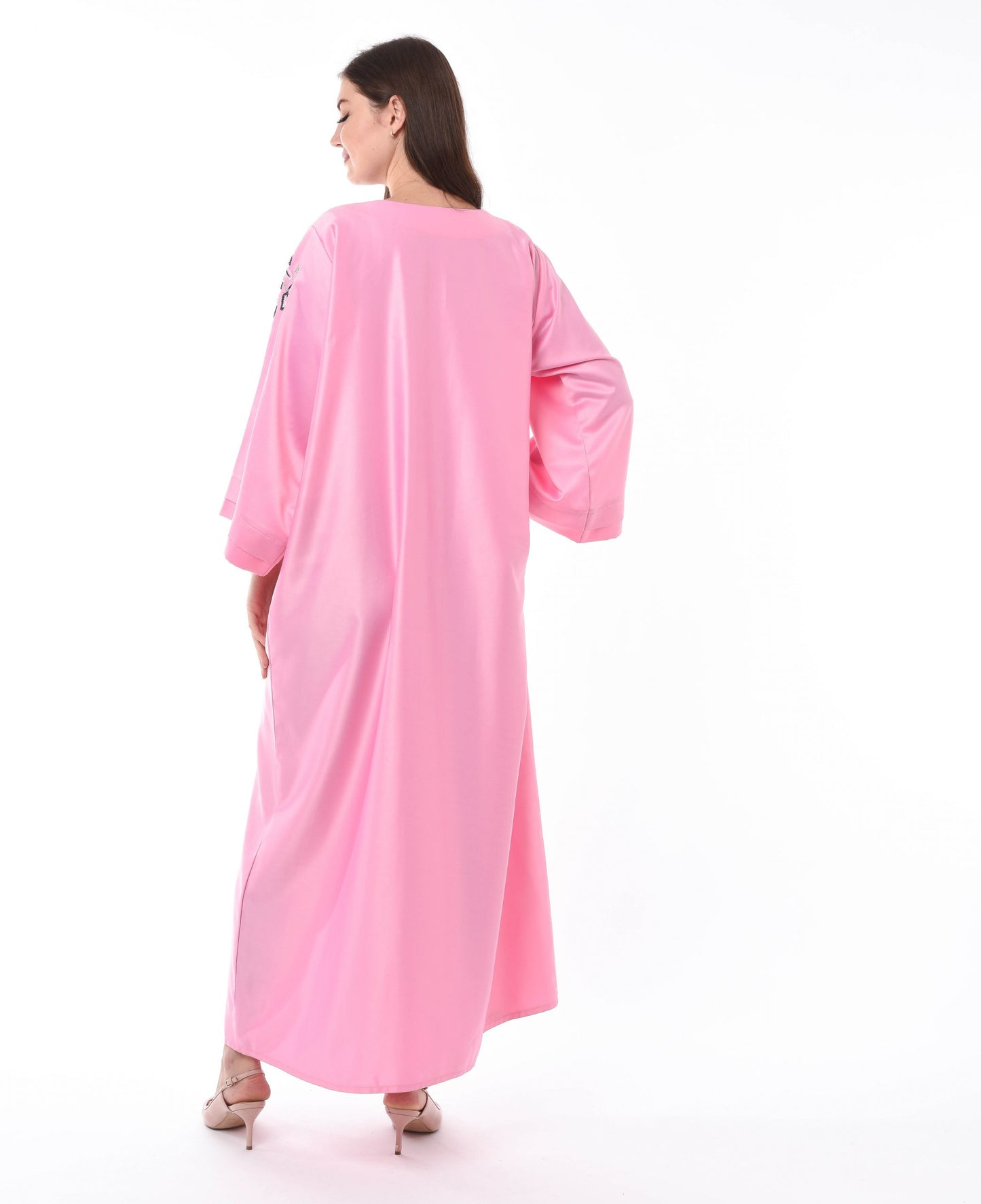 MOiSTREET Pink Kaftan with Embellished Hand Embroidery (6701407076536)