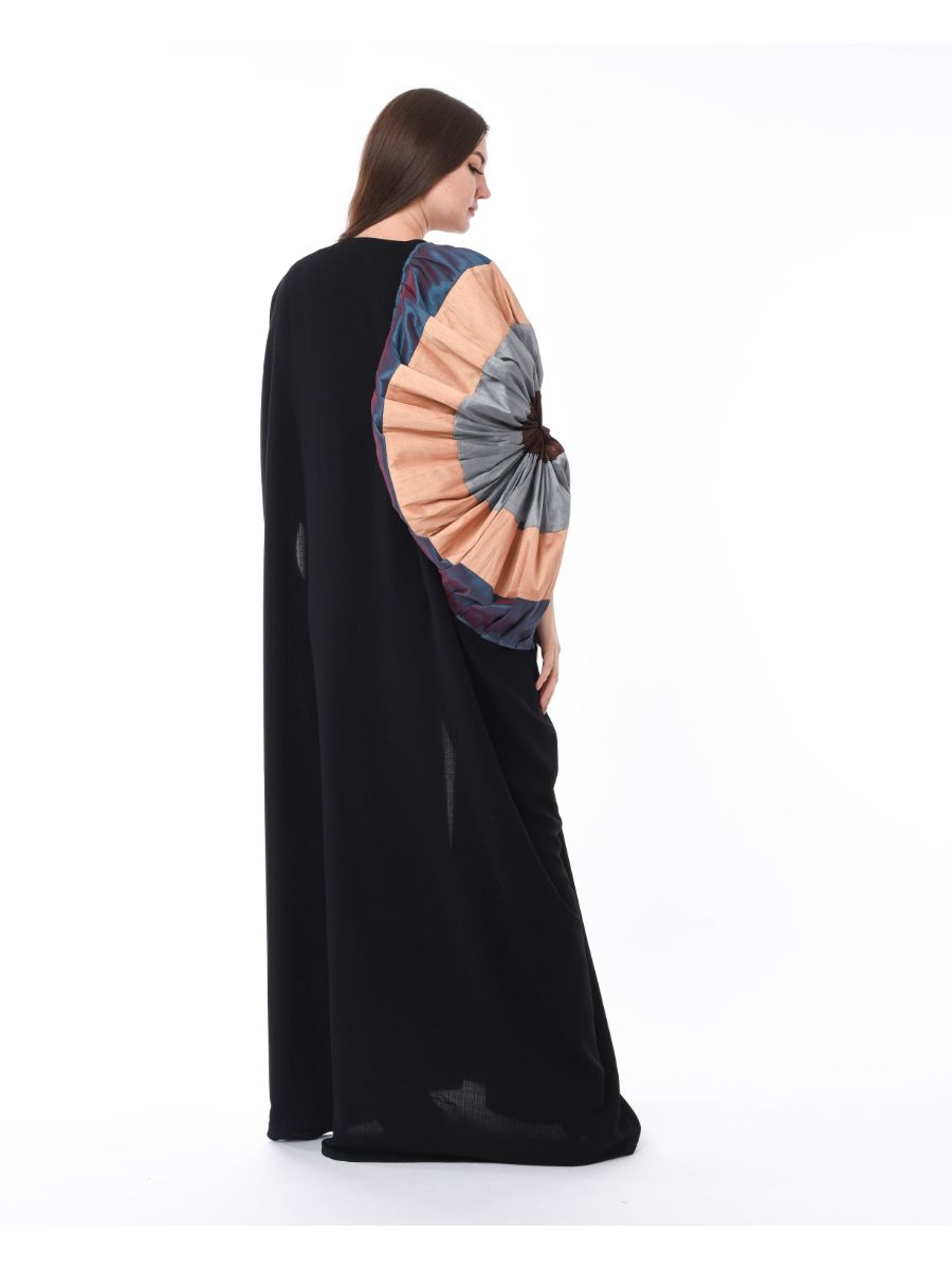 MOiSTREET Uniquely Styled Black Abaya (6701407797432)