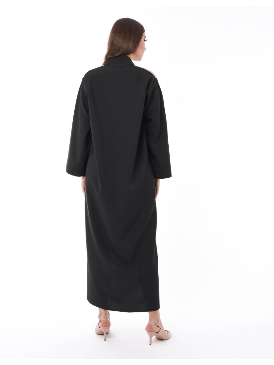 MOiSTREET Coat Style Colorblock Abaya (6701408223416)