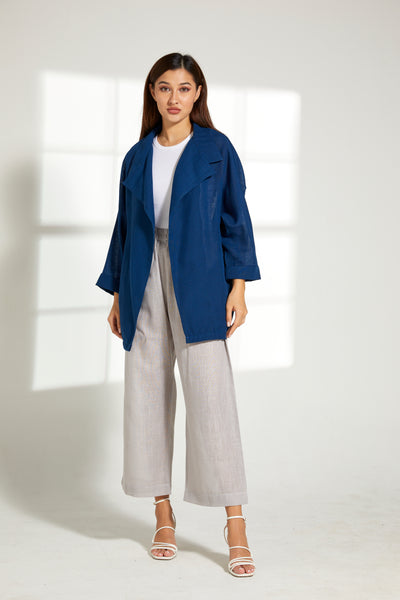MOiSTREET Grey Linen Fabric Top and Pants Set (7849660350691)