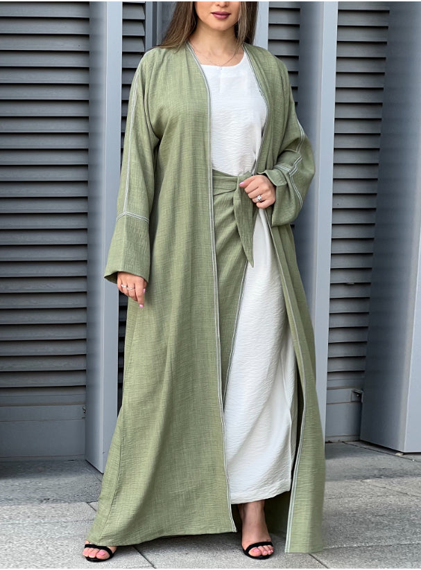 MOiSTREET Green Louise Crepe Abaya Set (8672154157283)