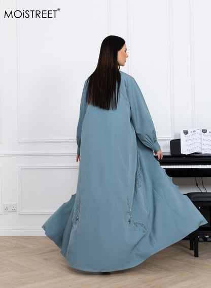 MOiSTREET Barbie Crepe Embroidery Abaya (8773545197795)