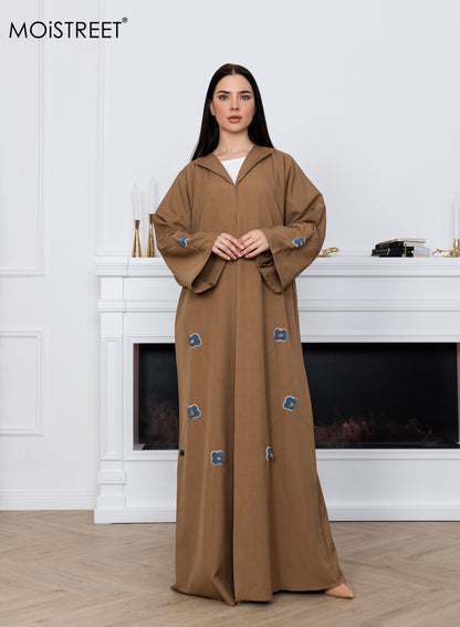 MOiSTREET Melange Embroidery Abaya (8773550964963)