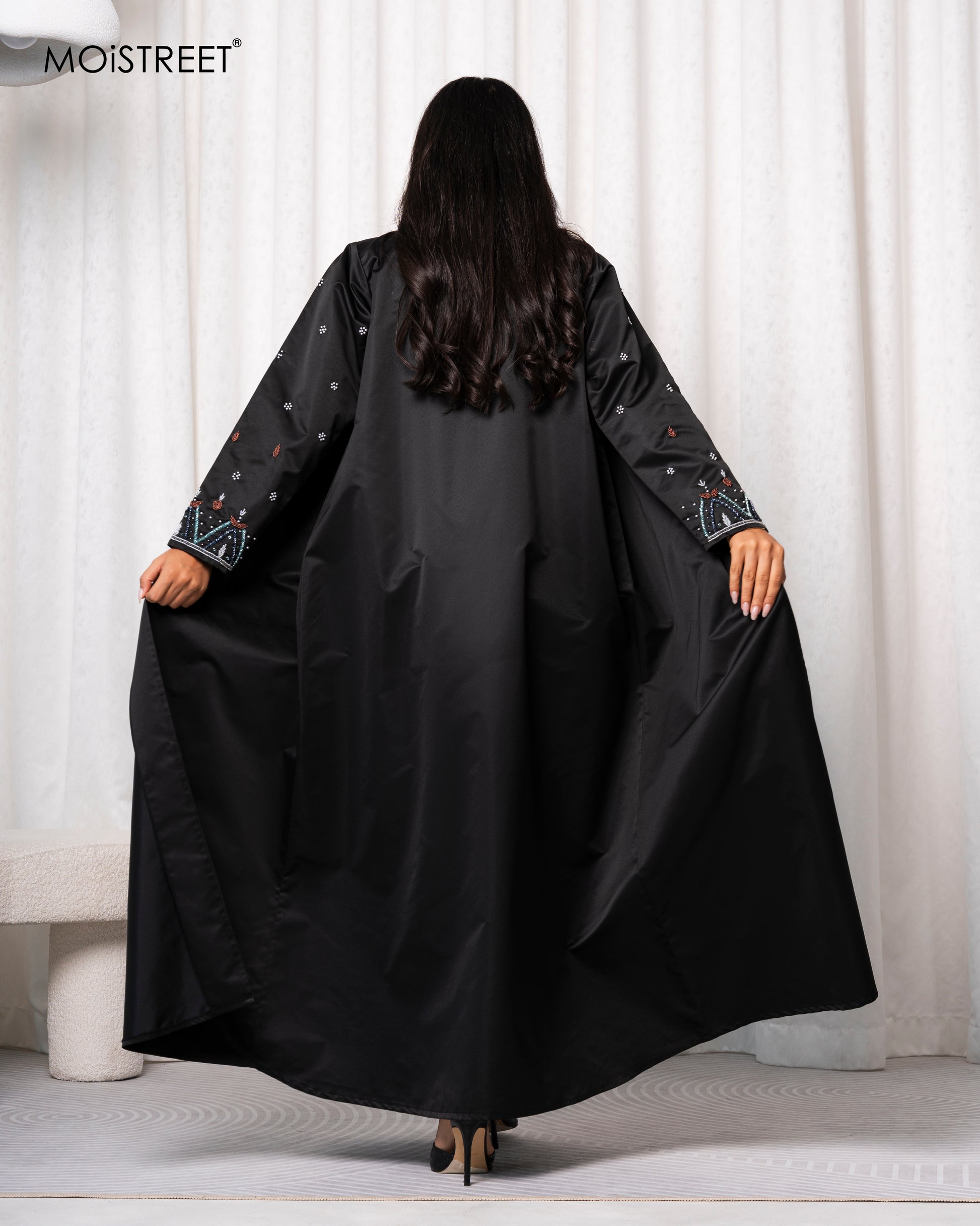 MOiSTREET Handmade Victoria Satin Abaya (8679045103843)