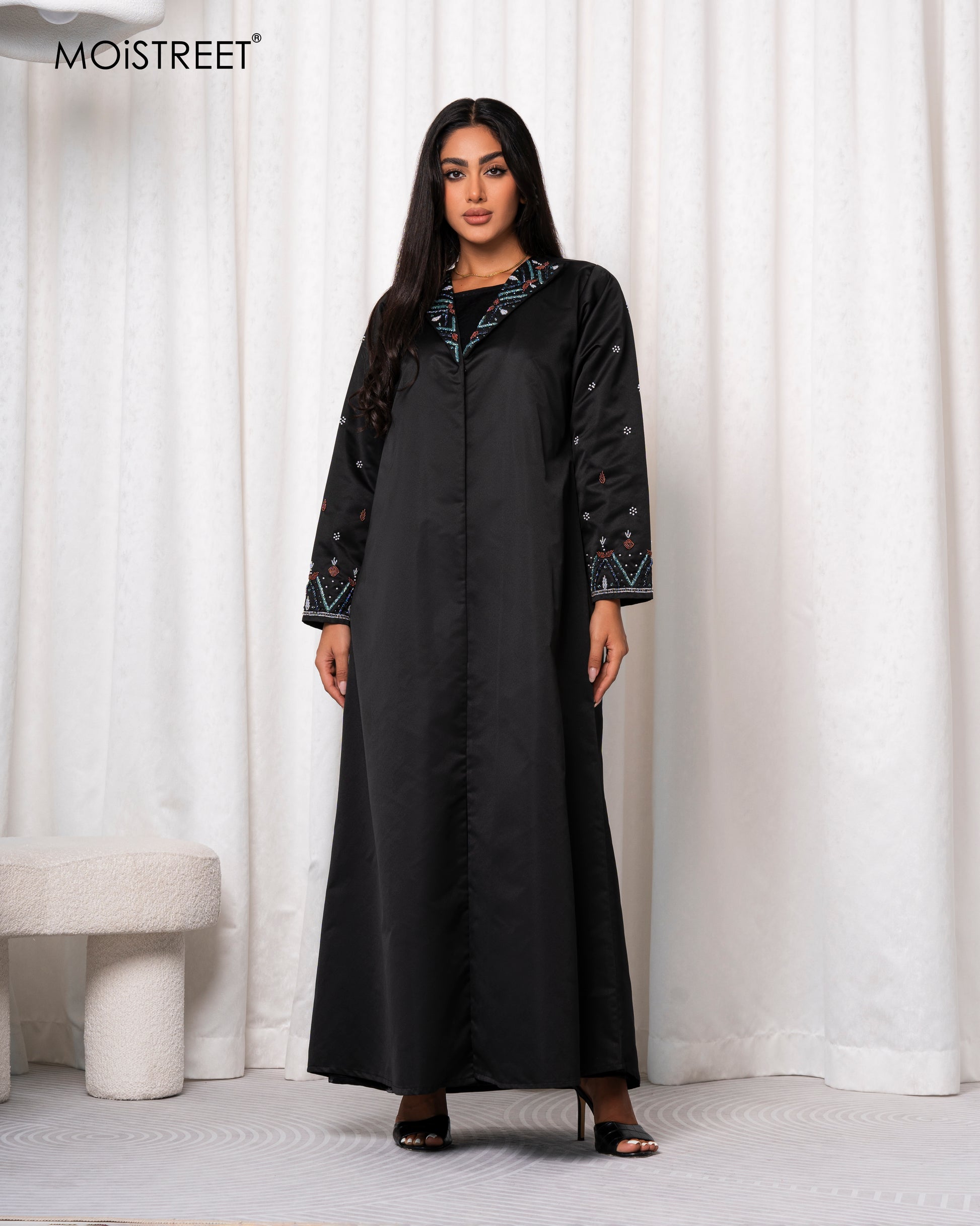 MOiSTREET Handmade Victoria Satin Abaya (8679045103843)