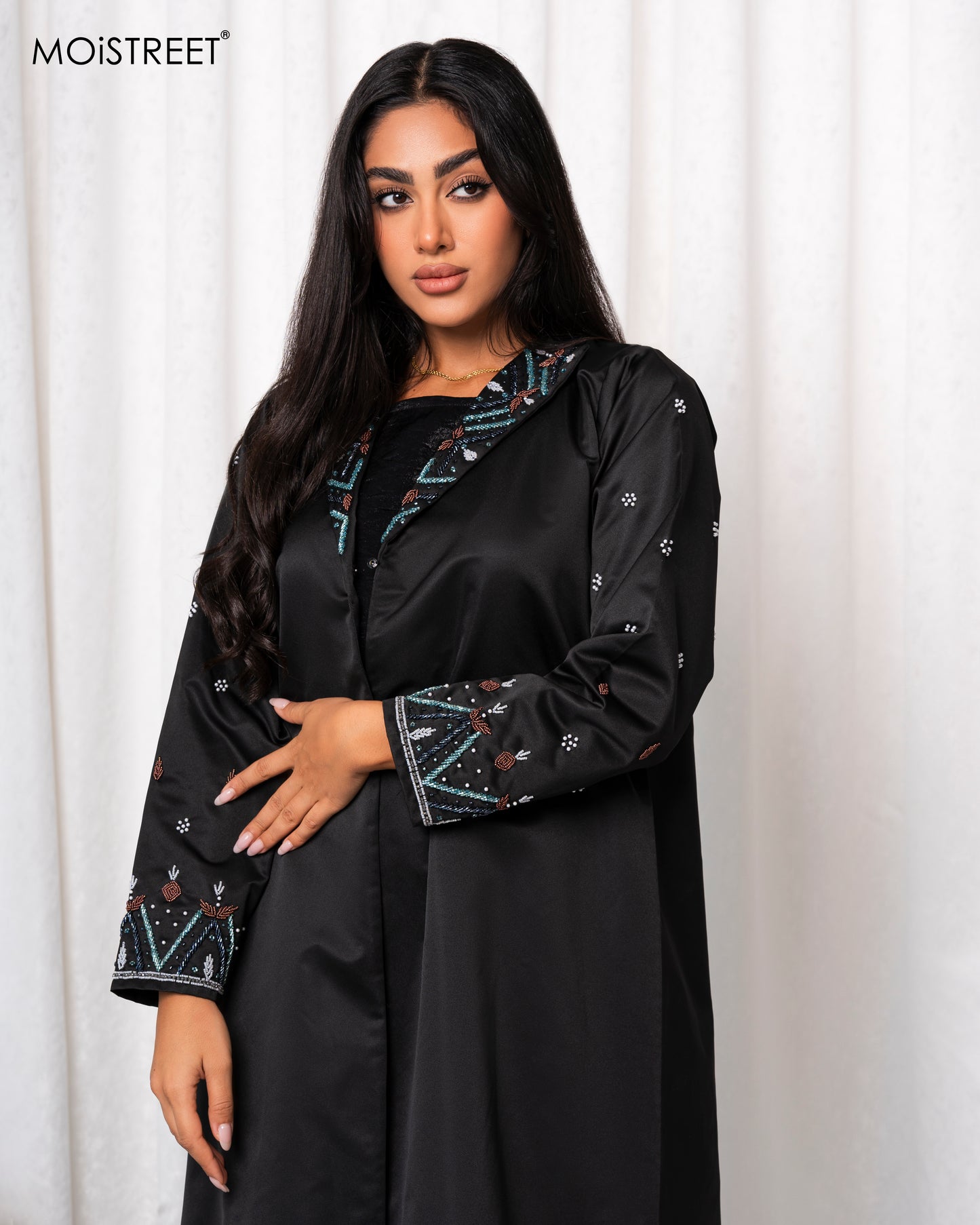 MOiSTREET Handmade Victoria Satin Abaya (8679045103843)