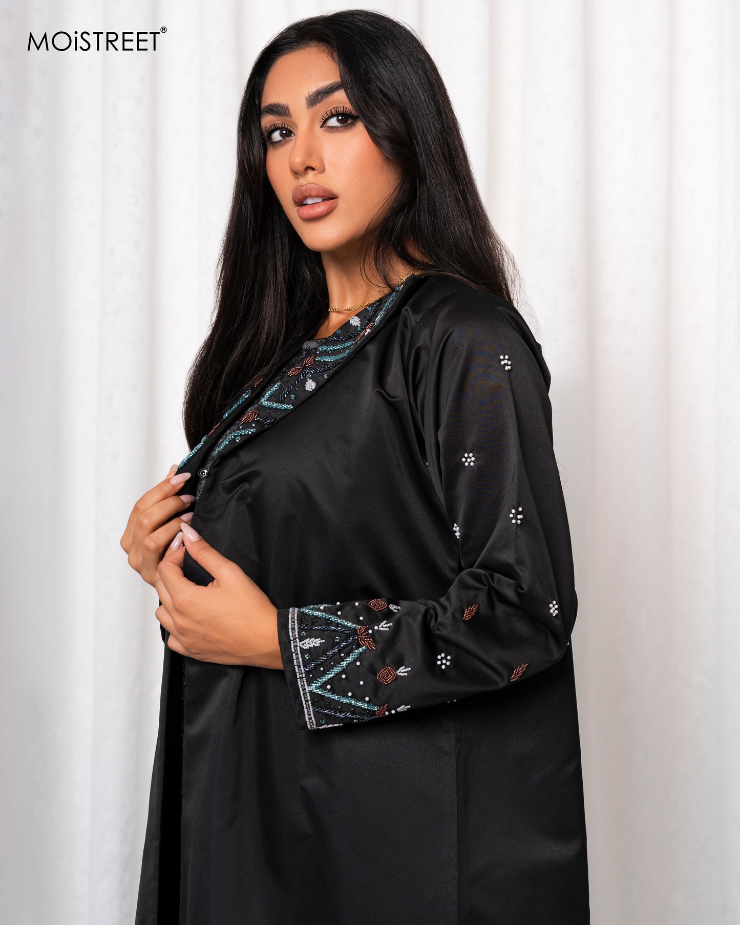 MOiSTREET Handmade Victoria Satin Abaya (8679045103843)