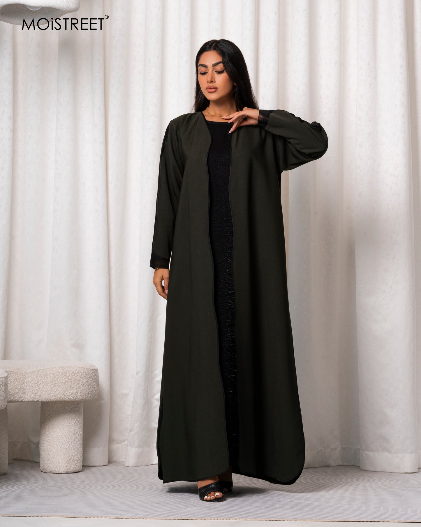 MOiSTREET Handmade Victoria Satin Abaya (8679056965859)