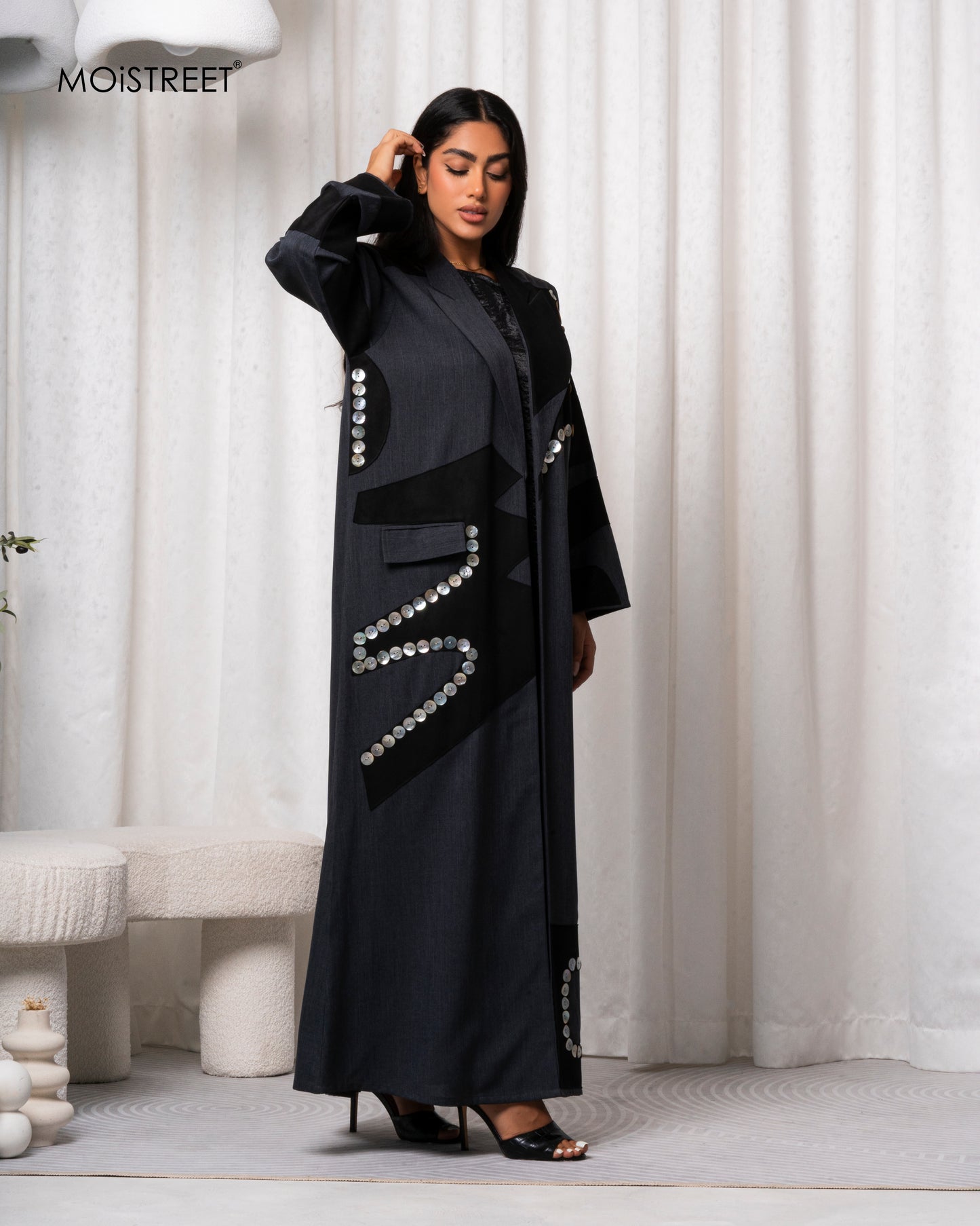 MOiSTREET Handmade Melange Abaya (8679015743715)