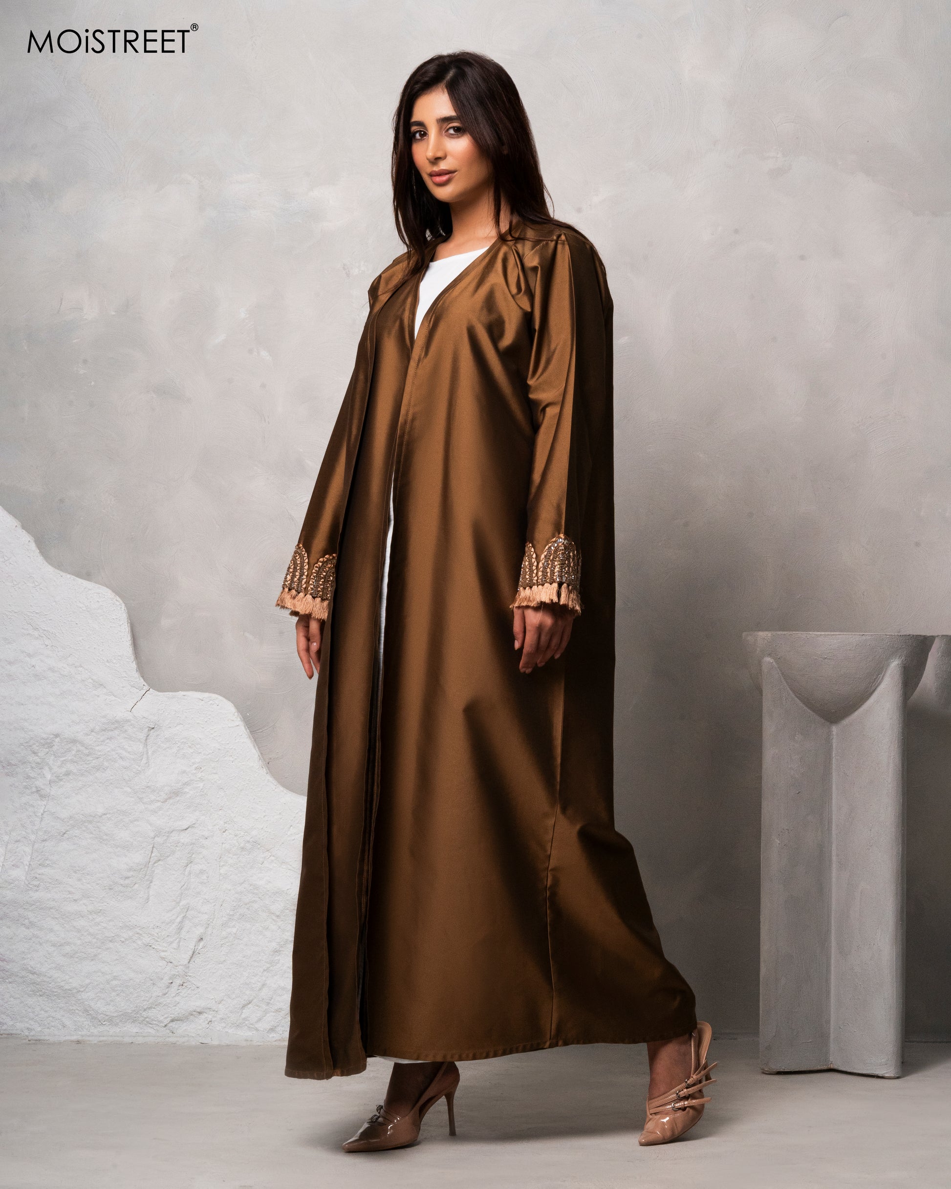 MOiSTREET Handmade Victoria Satin Abaya (8679074660579)