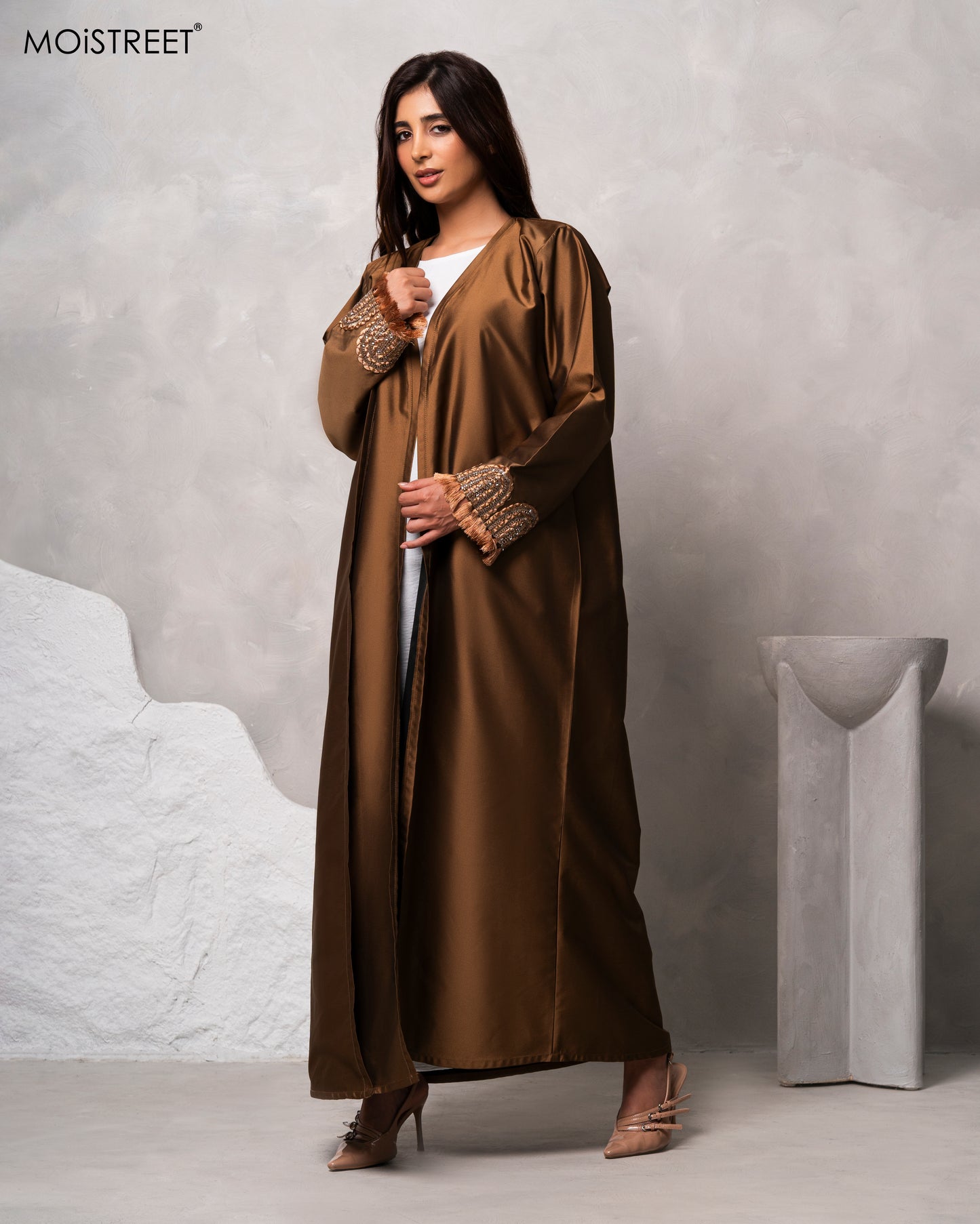 MOiSTREET Handmade Victoria Satin Abaya (8679074660579)