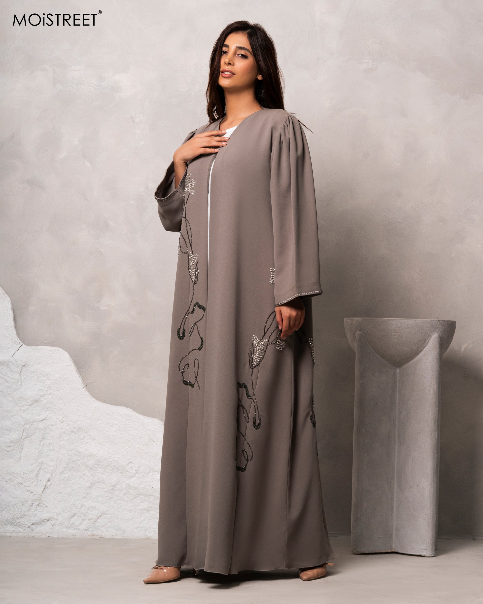 MOiSTREET Handmade Barbie Crepe Abaya (8679106380003)