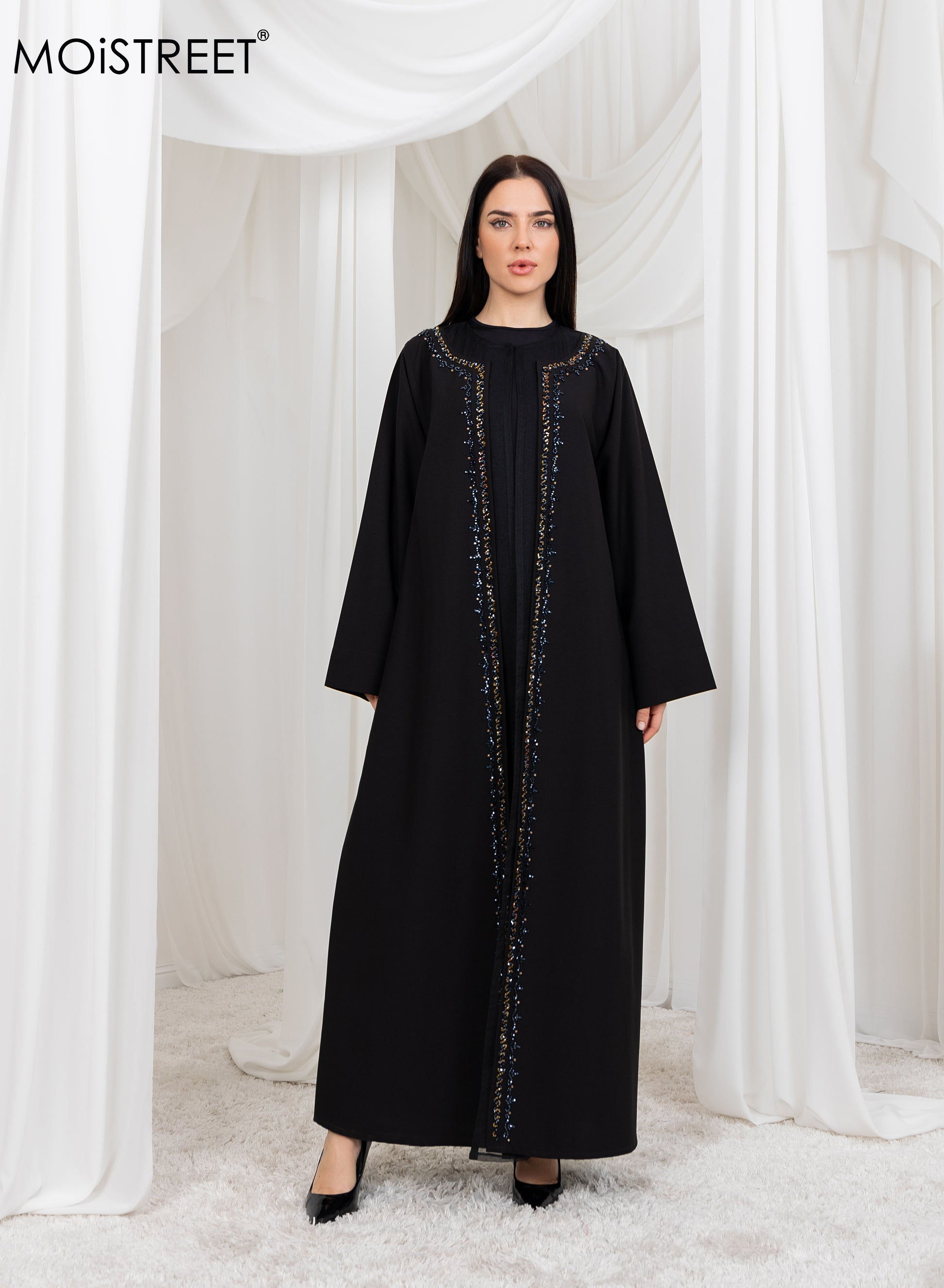 Sheer Elegance: Organza Embroidery Abaya Shop Now! Moistreet Sheer Elegance: Organza Embroidery Abaya Shop Now! Moistreet