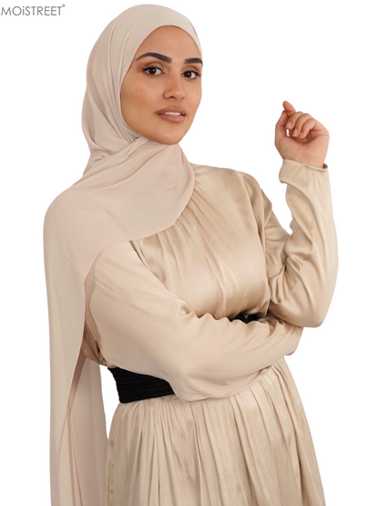 MOiSTREET Hijab Beige Chiffon (8843851923683)