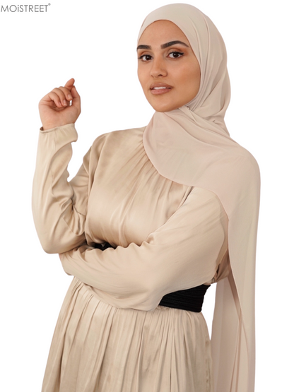 MOiSTREET Hijab Beige Chiffon (8843851923683)