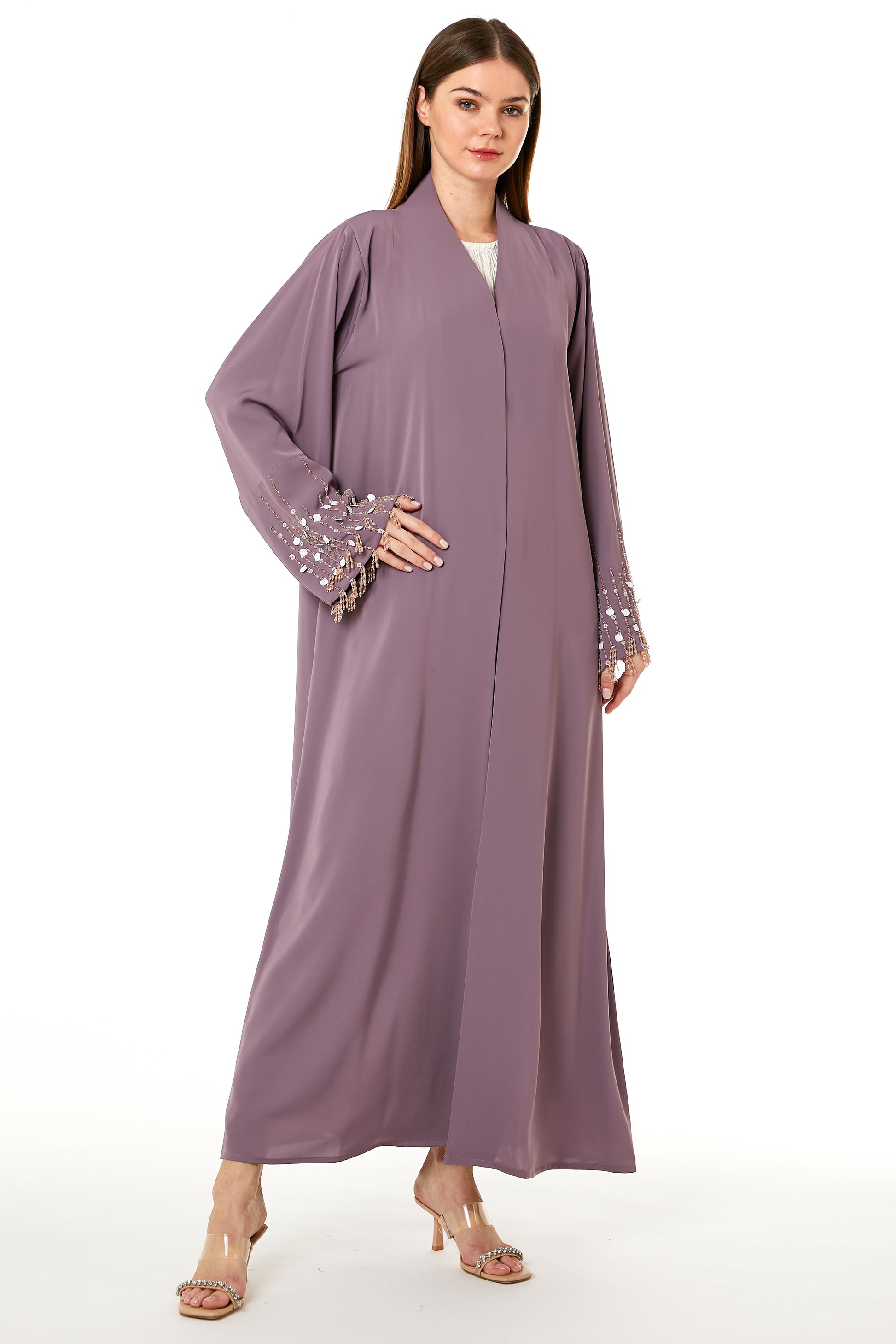 Copy of Blue Korean Nida Hand Embellished Abaya (8102828277987)