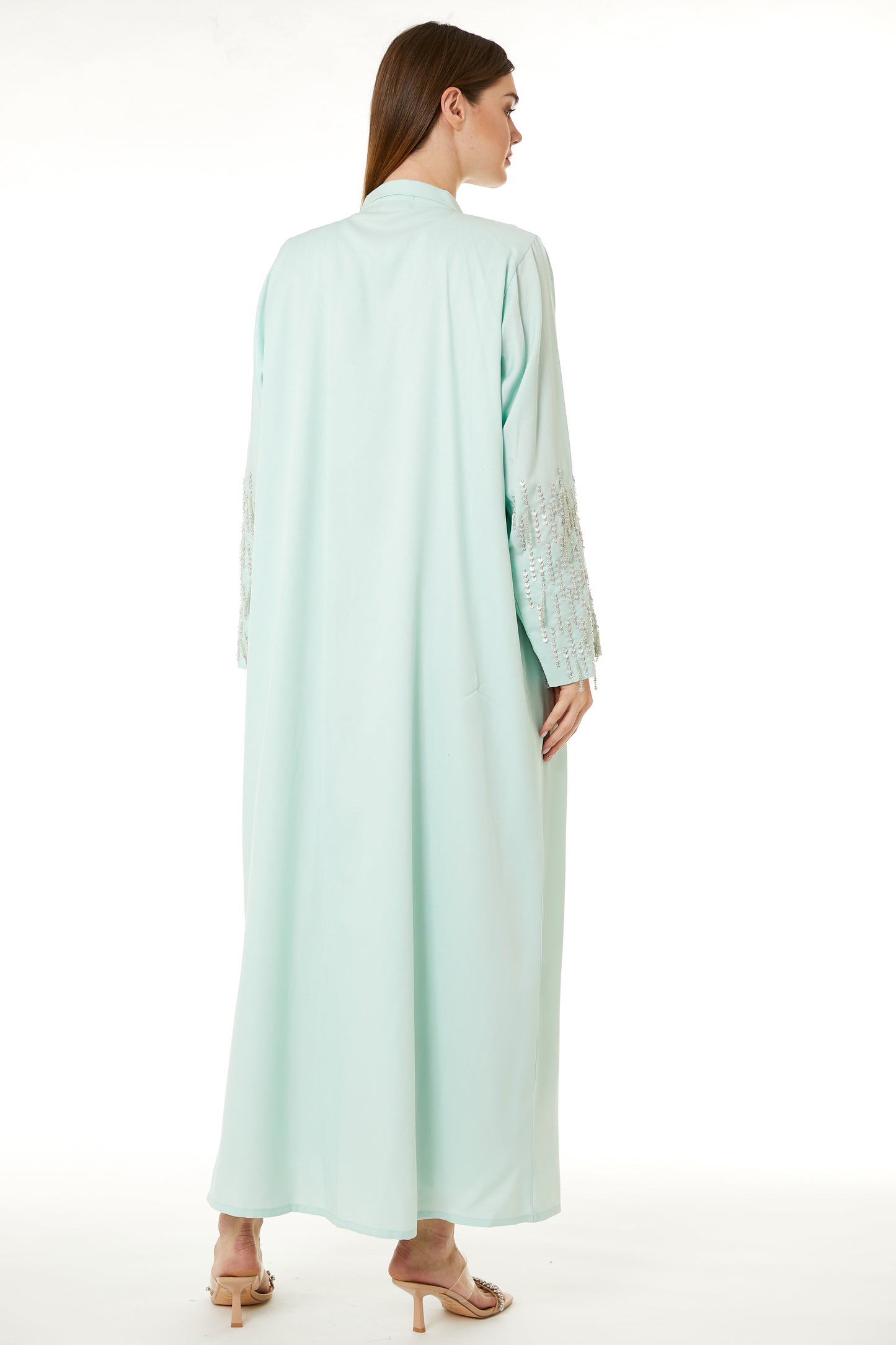 Copy of Grey Korean Nida Hand Embellished Abaya (8102829424867)