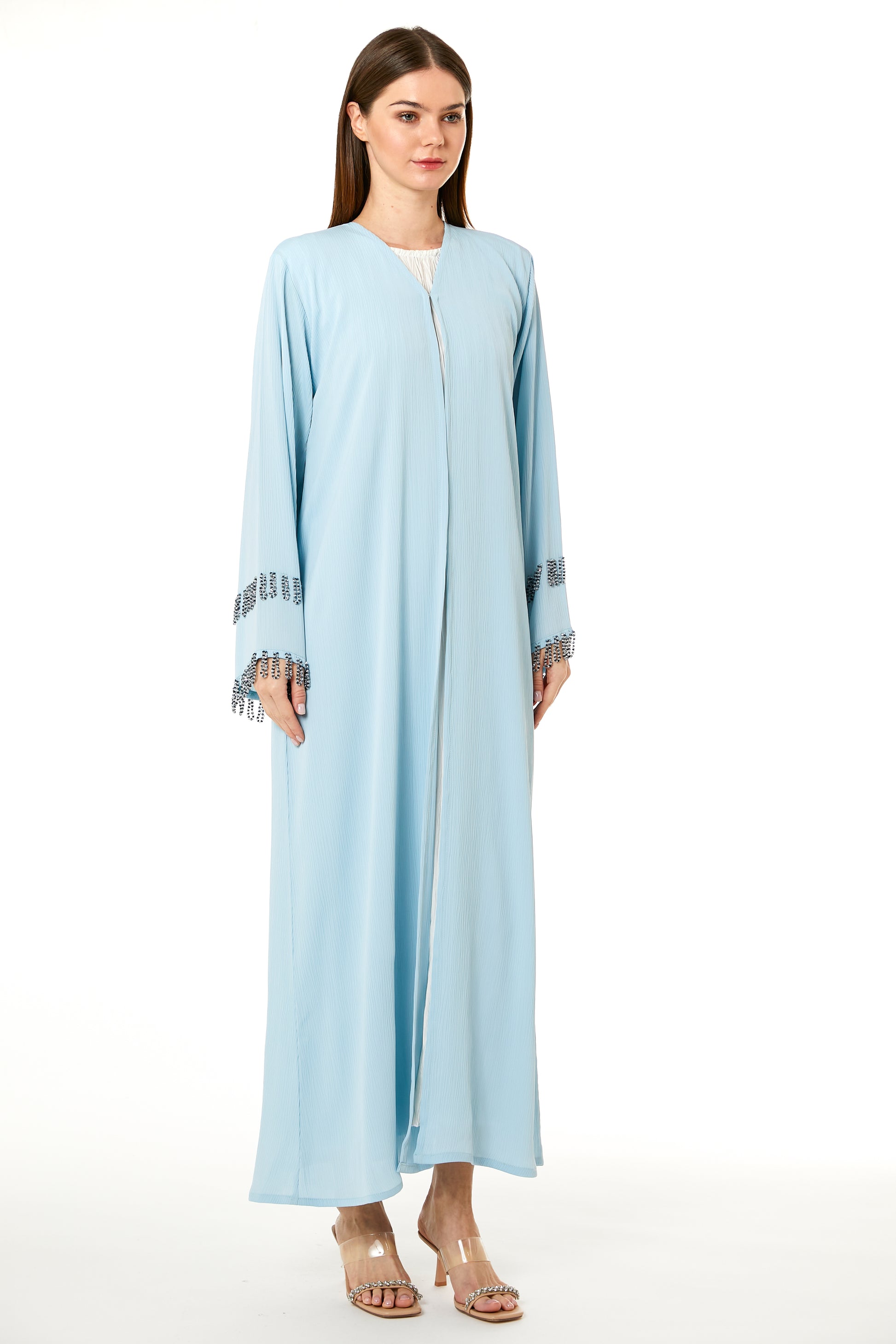 Copy of Blue Melange Hand Embellished Abaya (8102846595299)