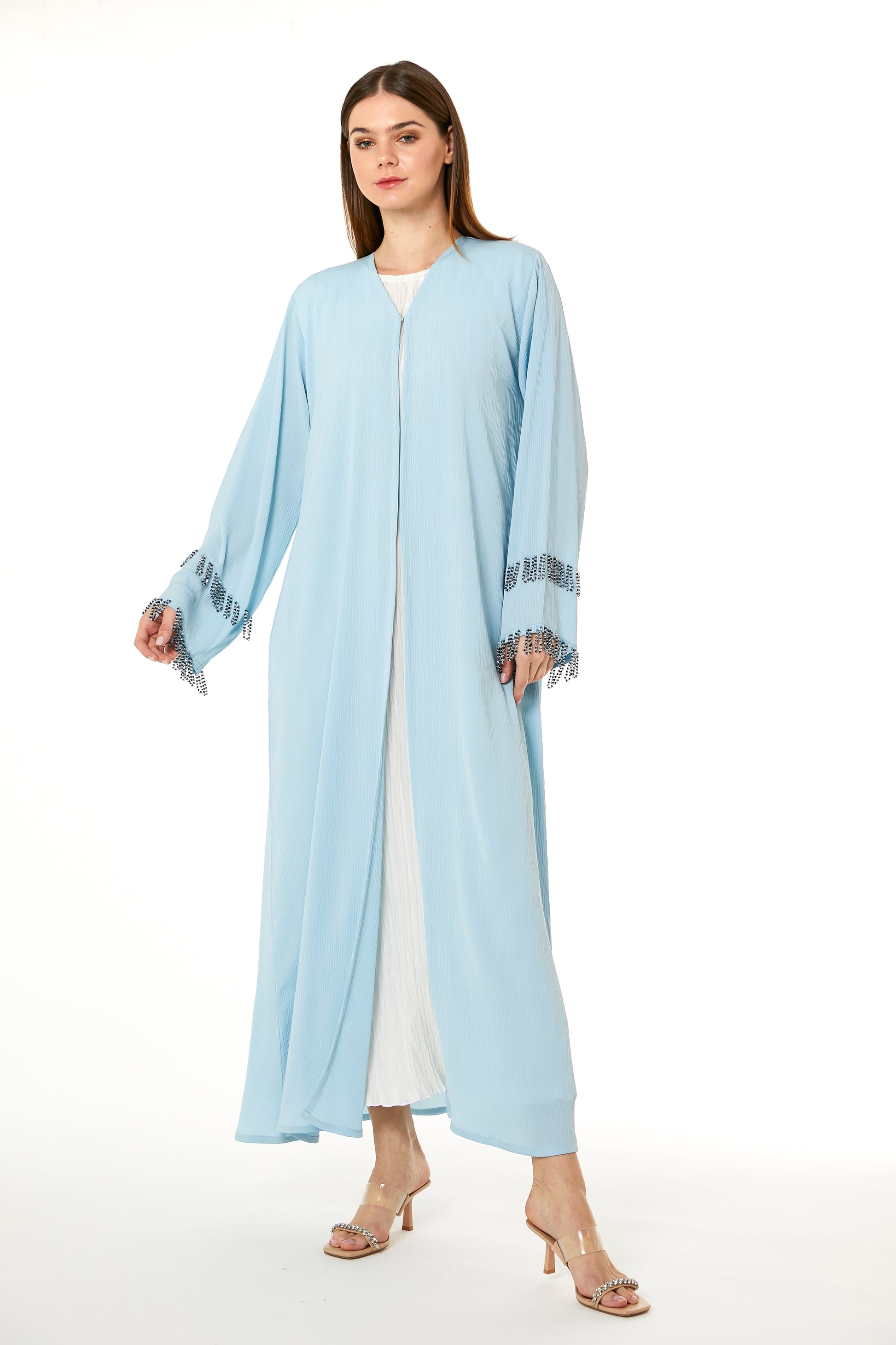 Copy of Blue Melange Hand Embellished Abaya (8102846595299)