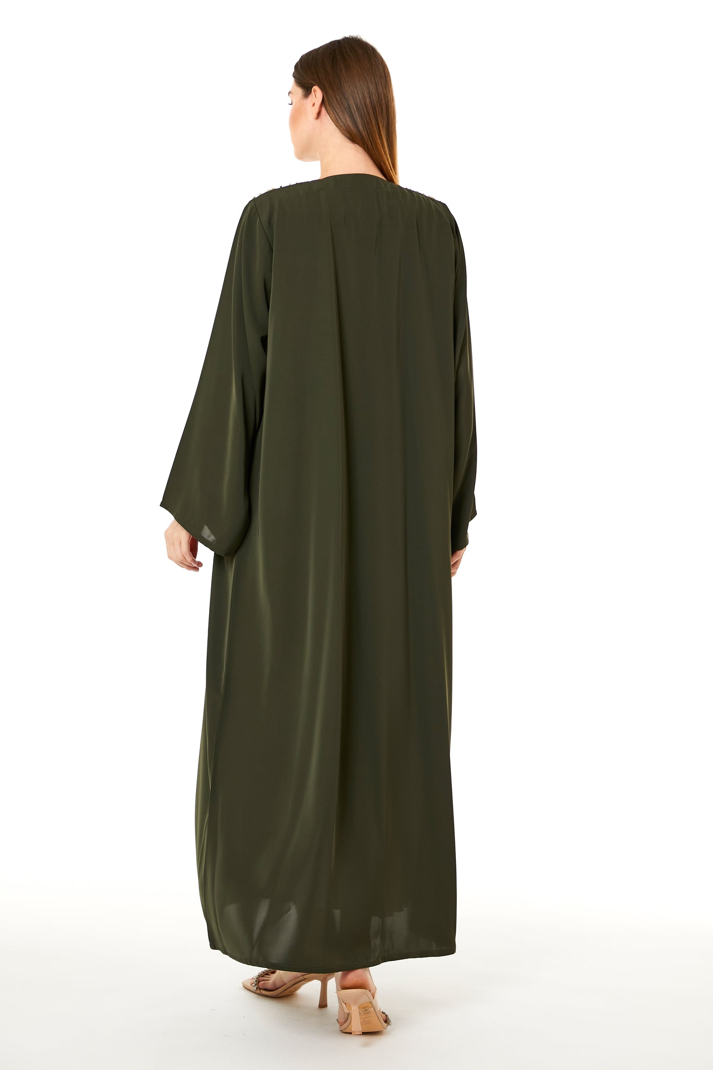 Copy of Brown Korean Nida Hand Embellished Abaya (8105173516515)