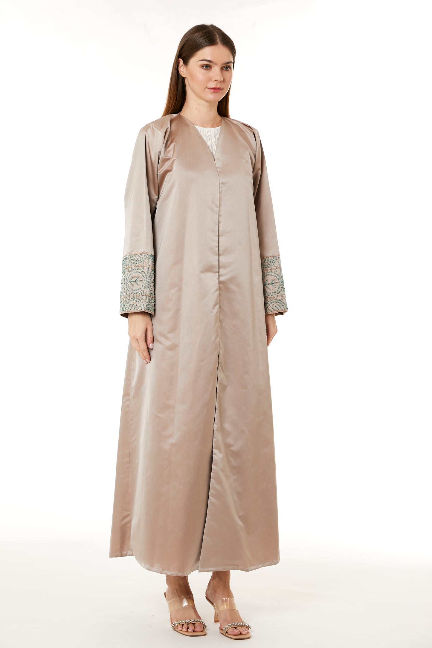 Copy of Dark Green Korean Nida Hand Embellished Abaya (8105174532323)