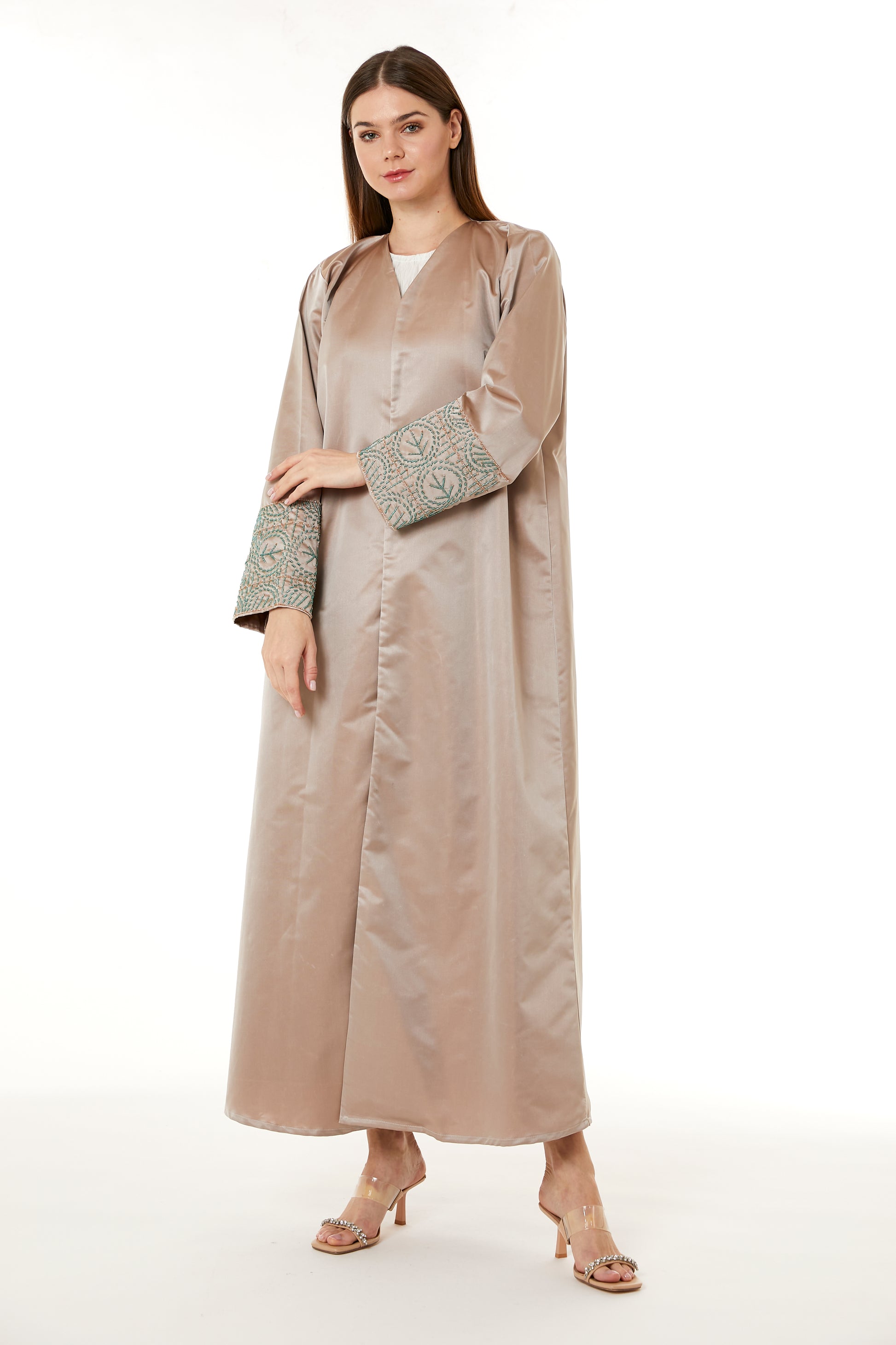 Copy of Dark Green Korean Nida Hand Embellished Abaya (8105174532323)