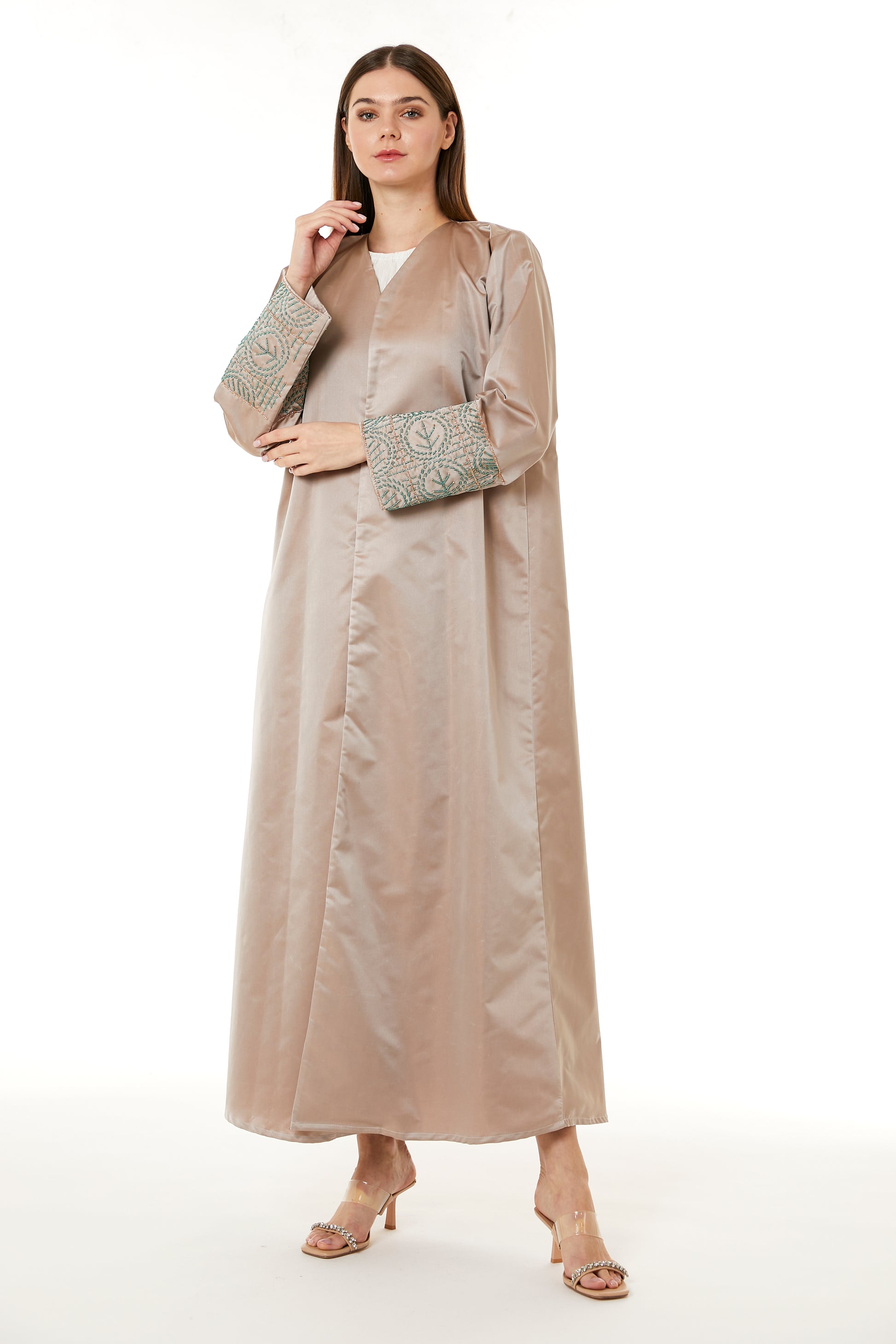 Copy of Dark Green Korean Nida Hand Embellished Abaya (8105174532323)