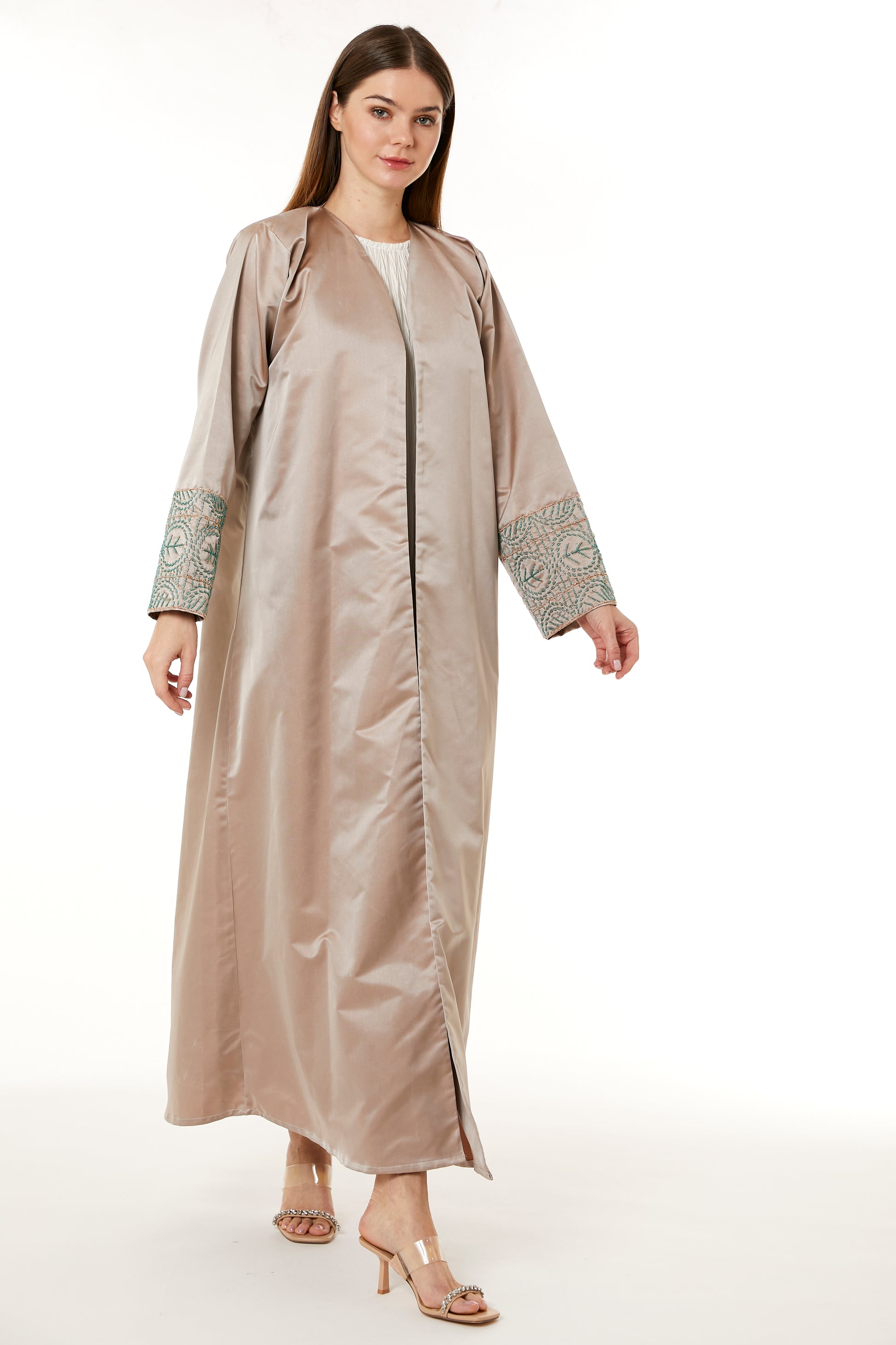 Copy of Dark Green Korean Nida Hand Embellished Abaya (8105174532323)