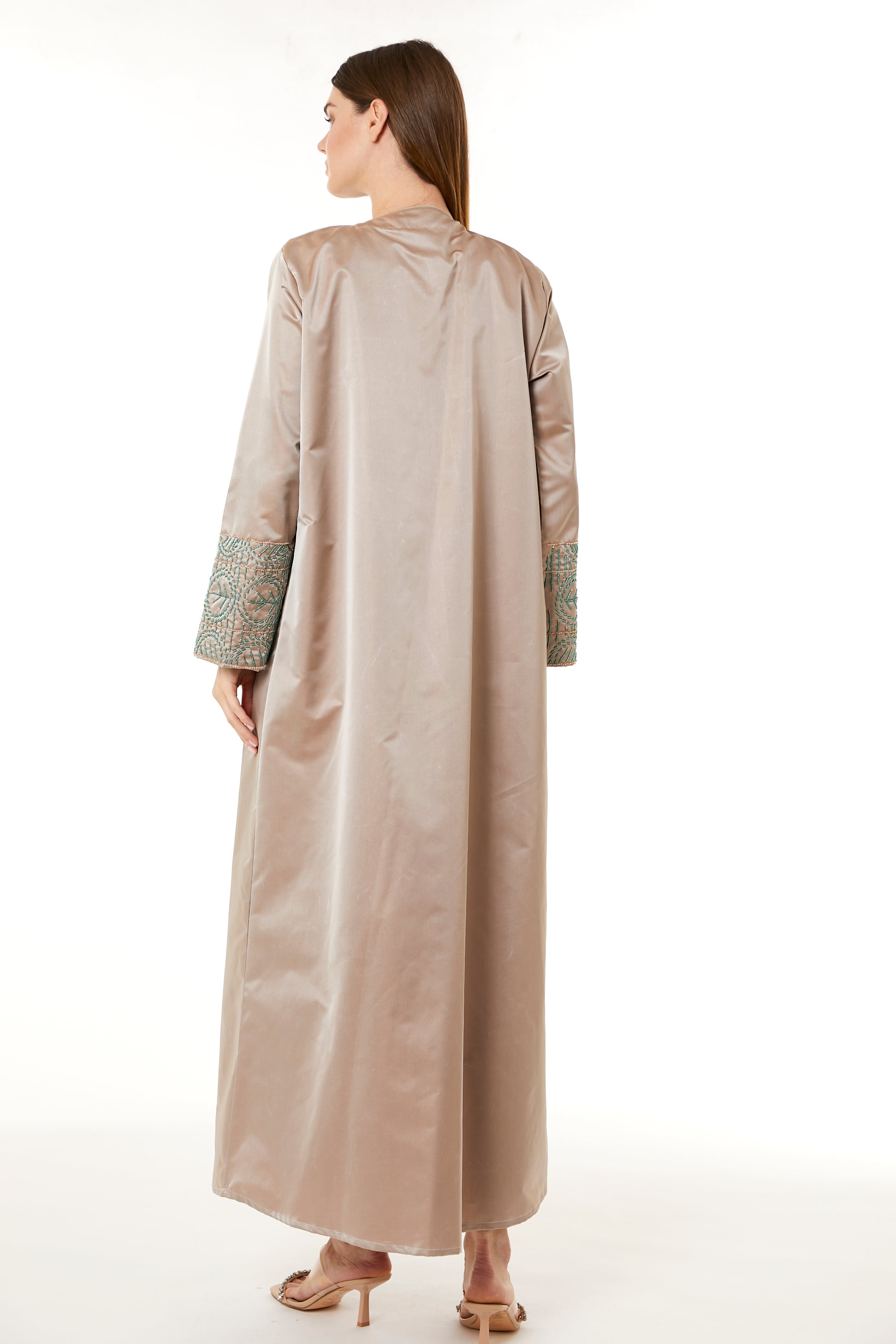 Copy of Dark Green Korean Nida Hand Embellished Abaya (8105174532323)