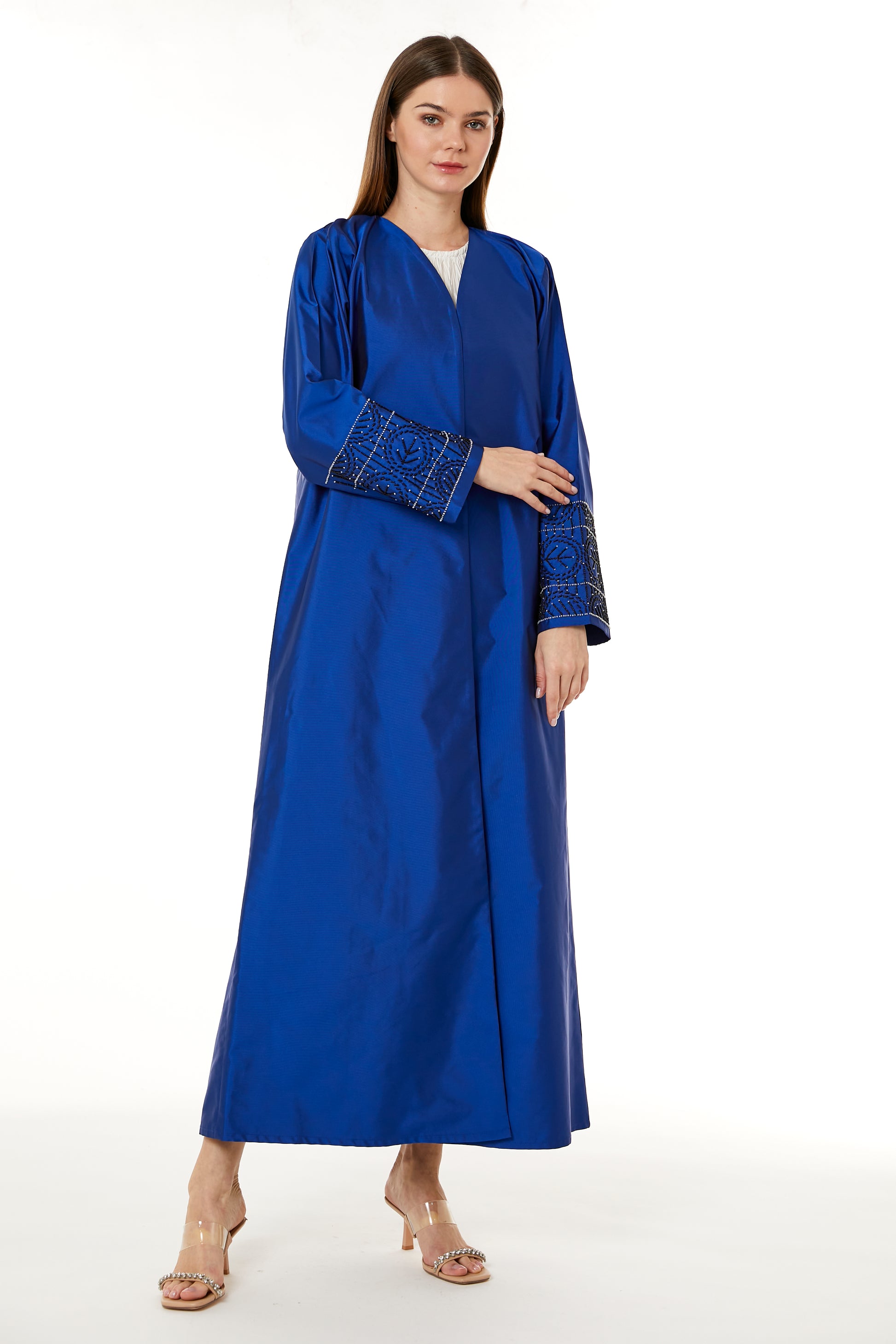 Copy of Tan Victoria Satin Hand Embellished Abaya (8105177481443)