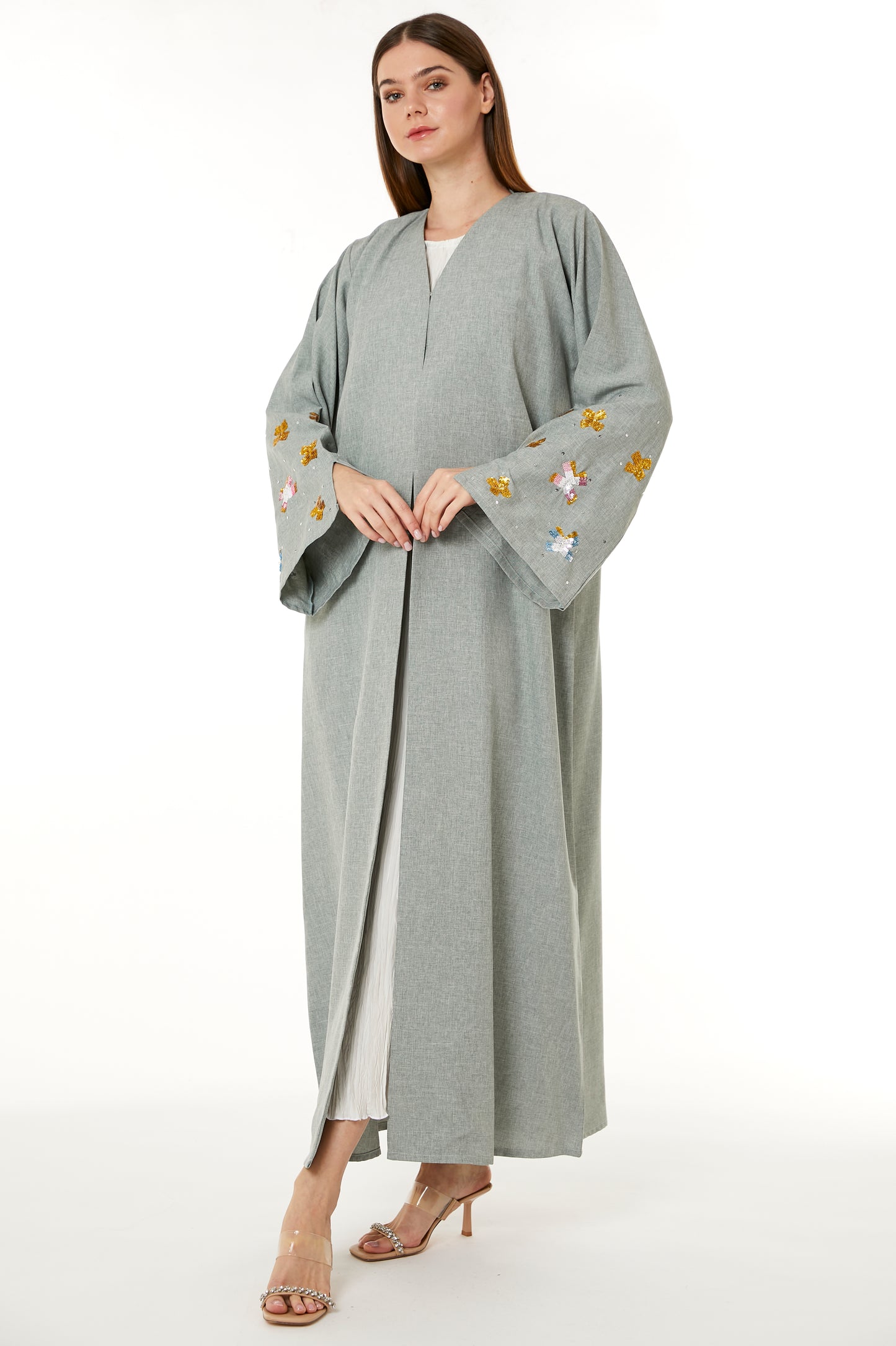 Copy of Royal Blue Victoria Satin Hand Embellished Abaya (8105178104035)