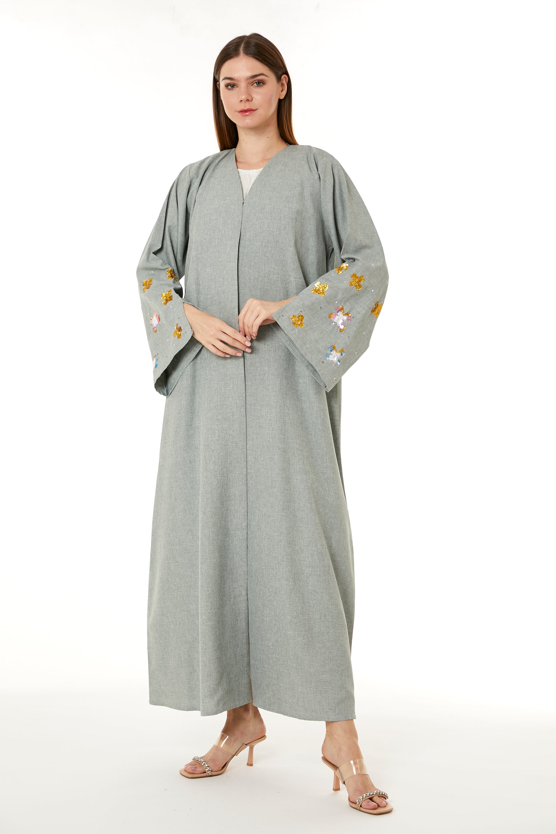 Copy of Royal Blue Victoria Satin Hand Embellished Abaya (8105178104035)