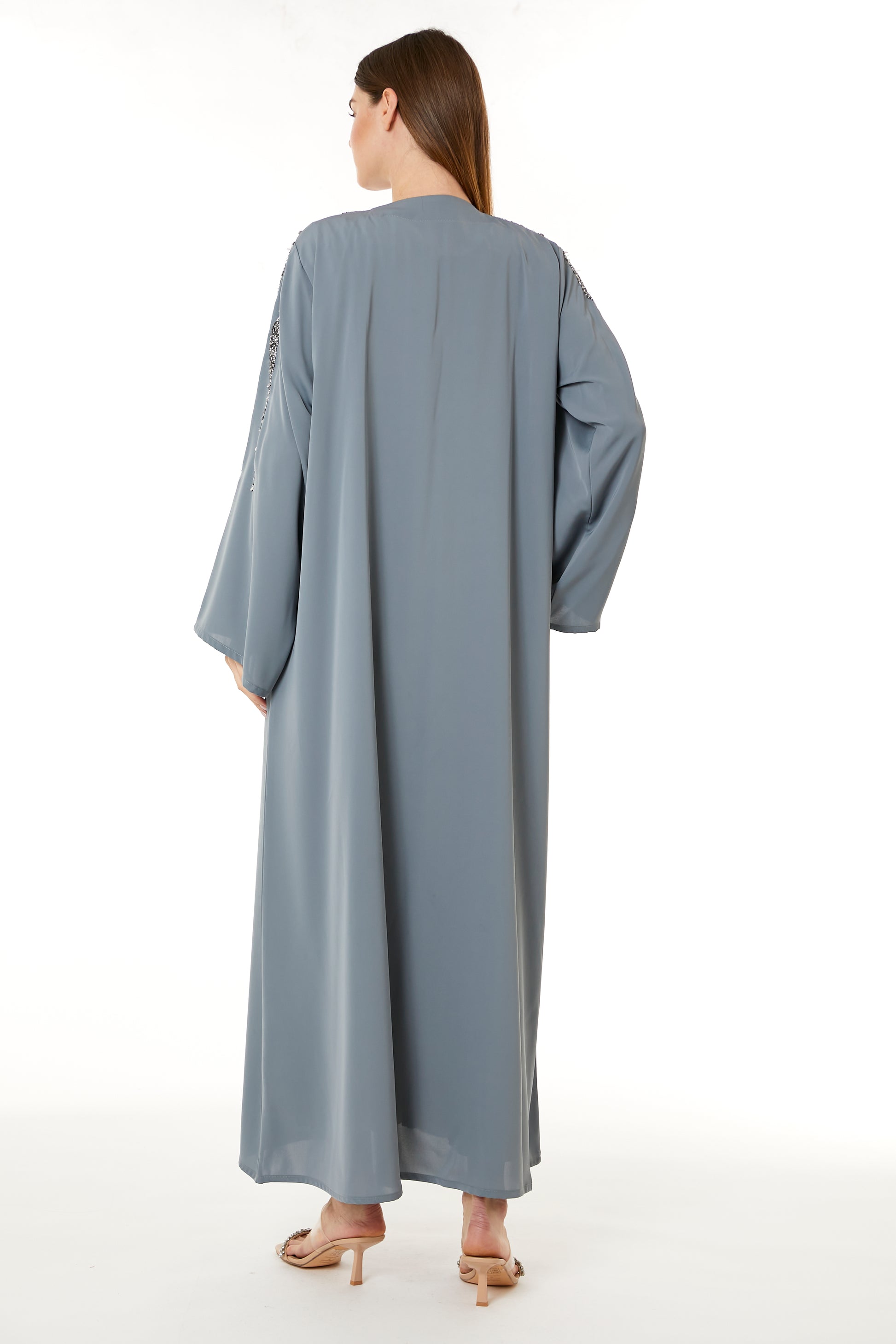 Copy of Light Blue Indonesian Crepe Hand Embellished Abaya (8105182757091)