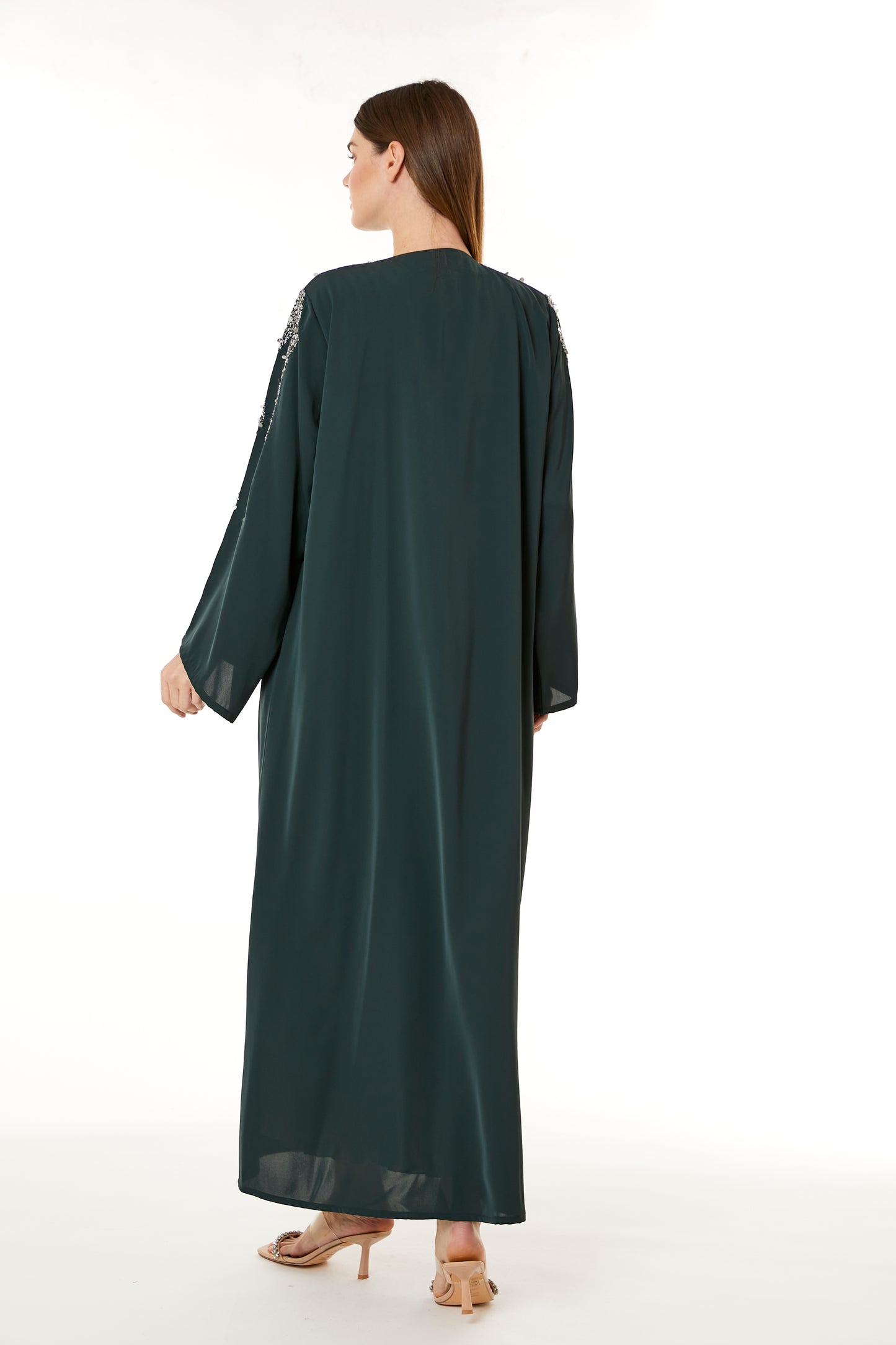 Copy of Dark Green Korean Nida Hand Embellished Abaya (8105227223267)