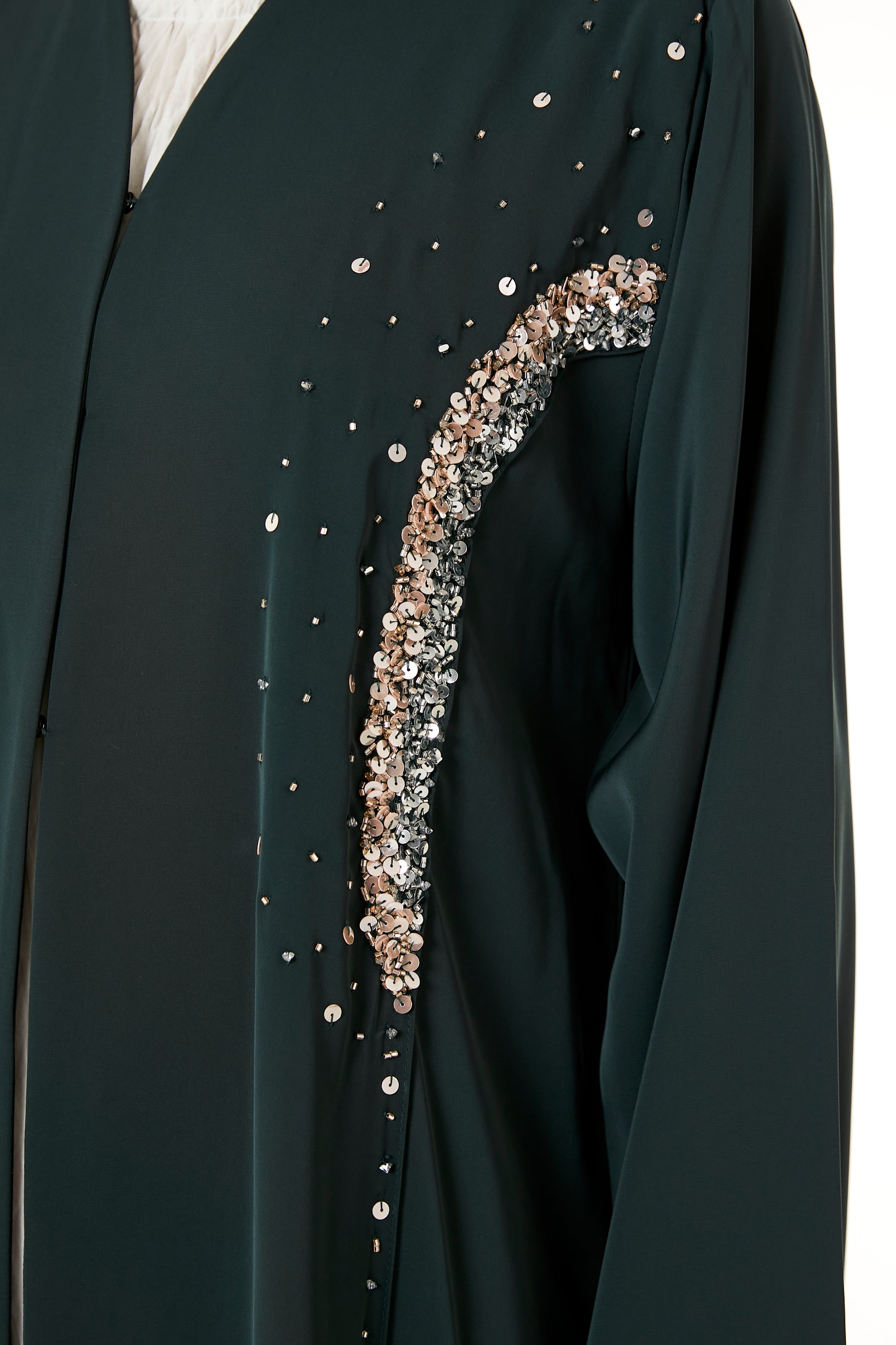 Copy of Dark Green Korean Nida Hand Embellished Abaya (8105227223267)