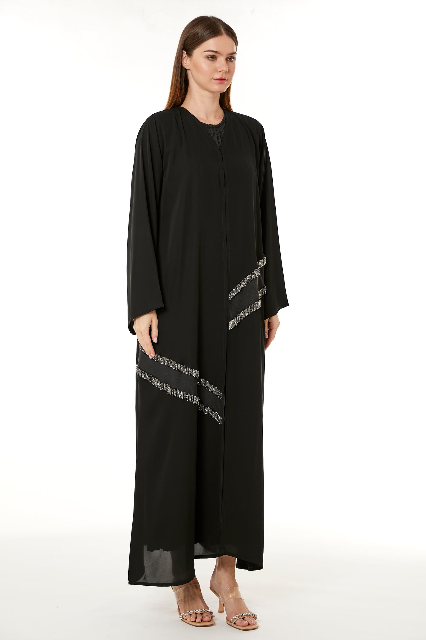 Copy of Grey Hand Embellished Abaya (8105231220963)