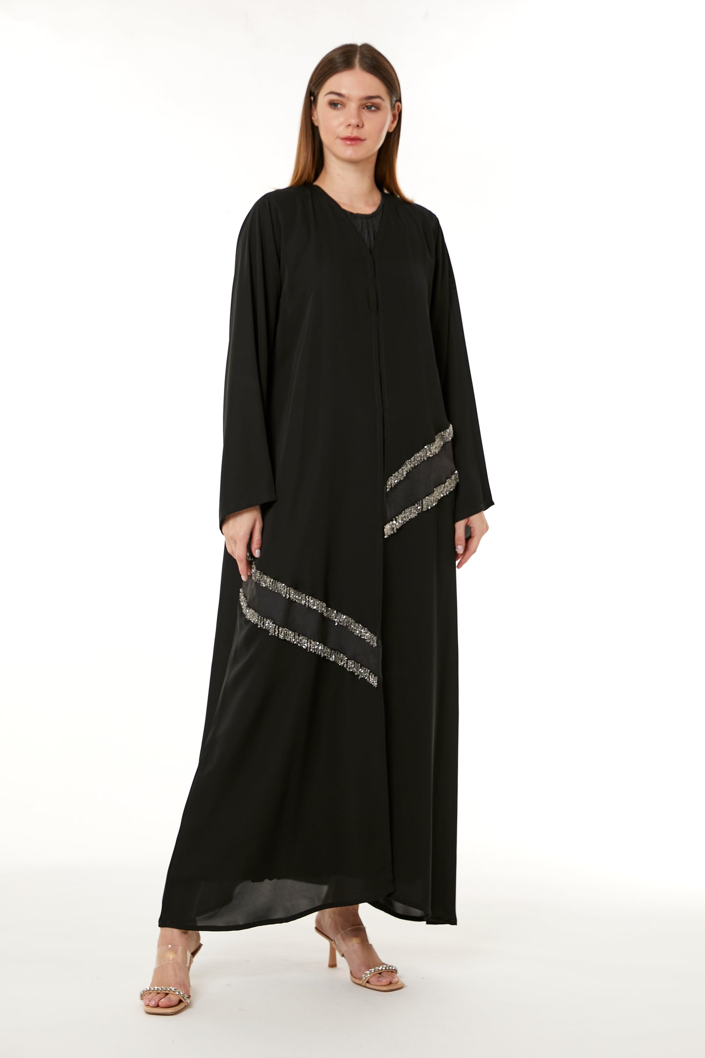 Copy of Grey Hand Embellished Abaya (8105231220963)