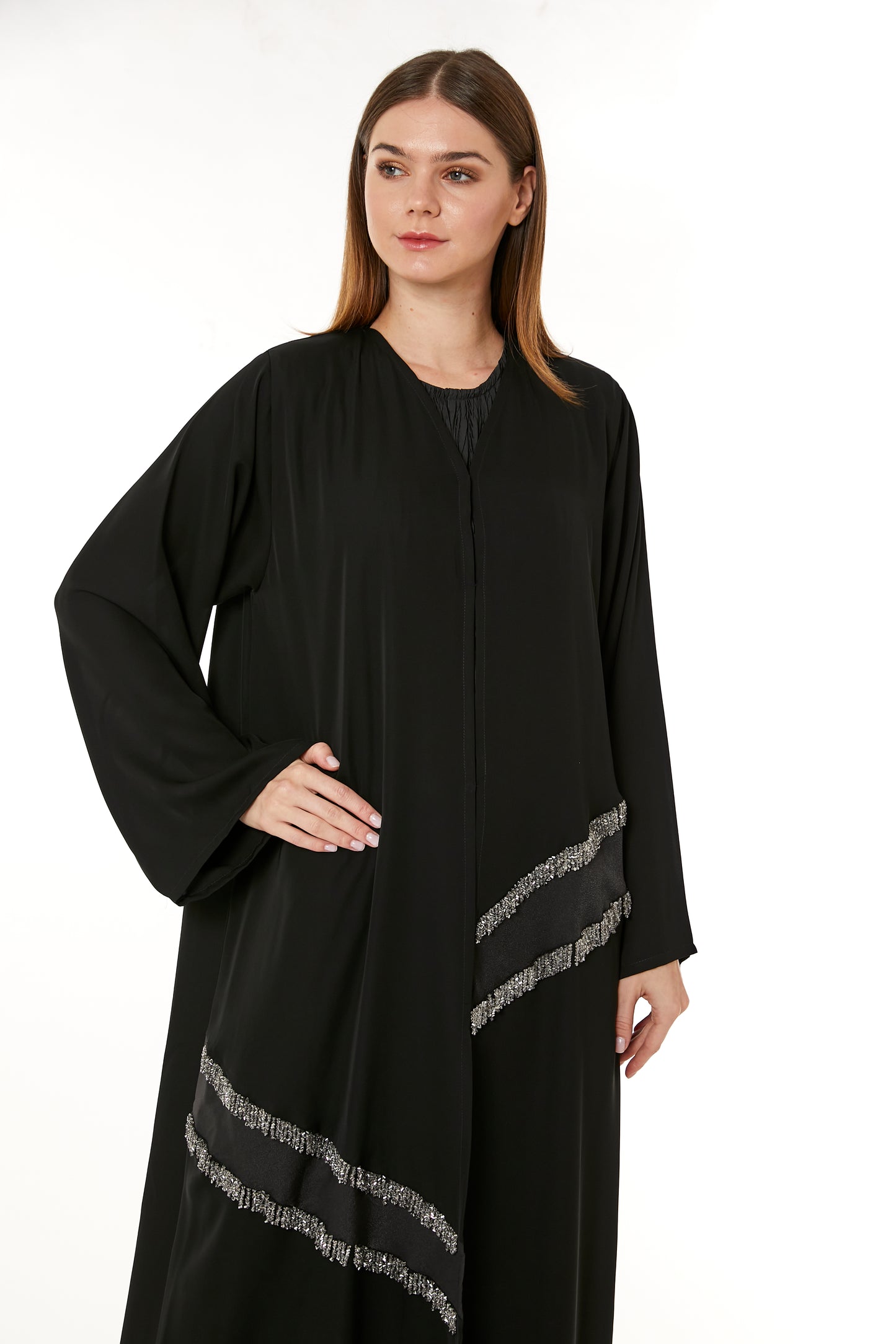 Copy of Grey Hand Embellished Abaya (8105231220963)