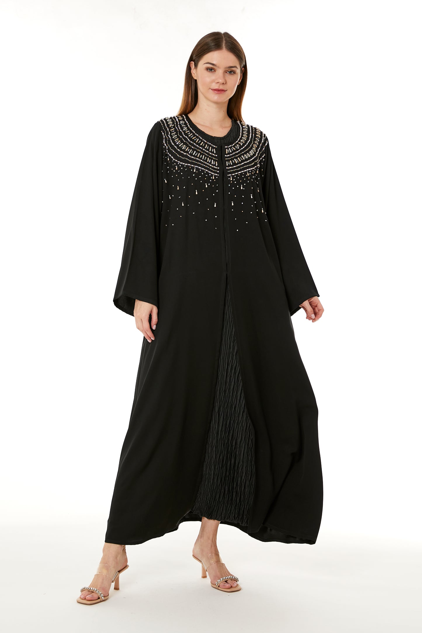 Copy of Brown Korean Nida Hand Embellished Abaya (8105232171235)