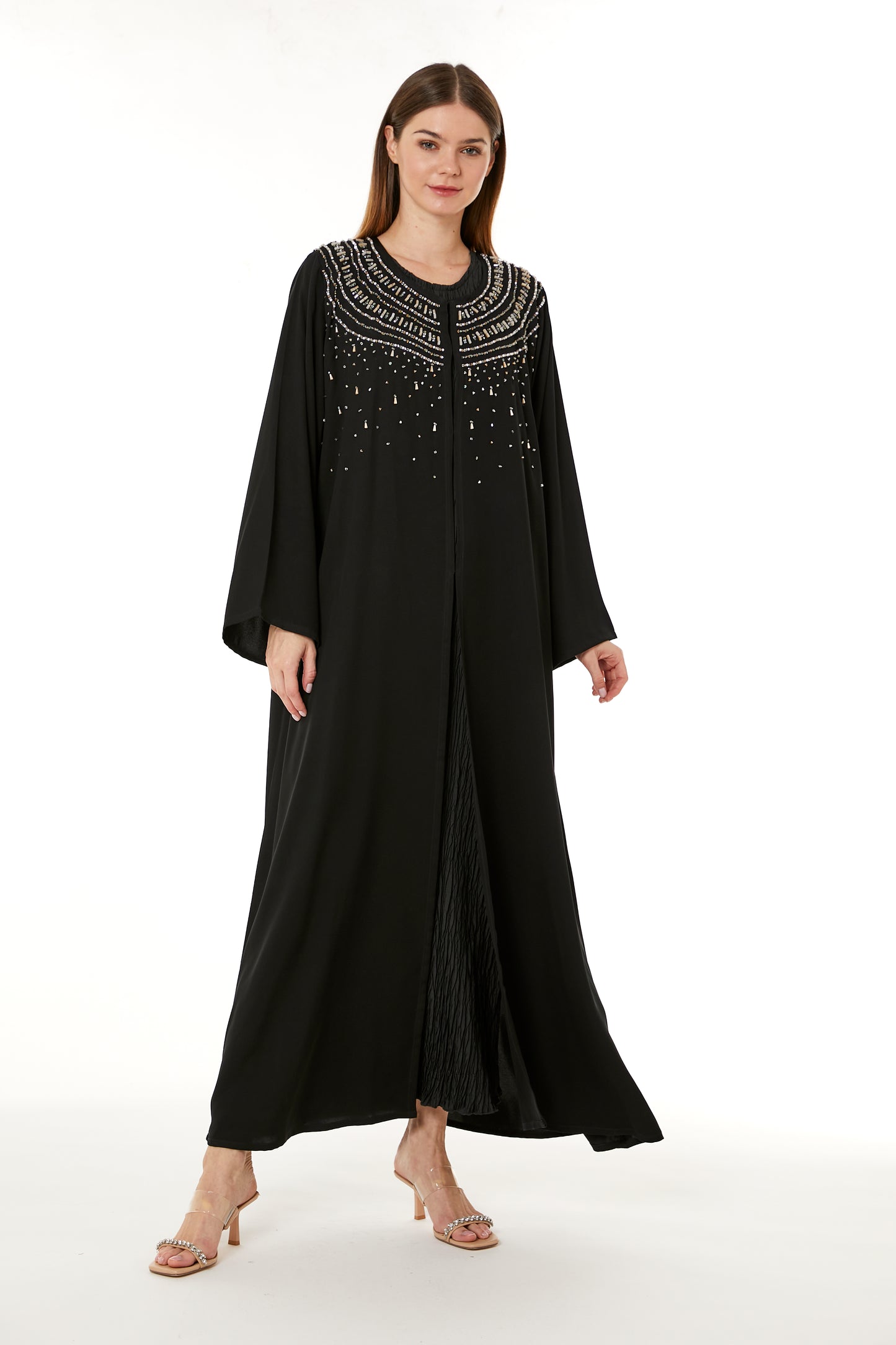 Copy of Brown Korean Nida Hand Embellished Abaya (8105232171235)