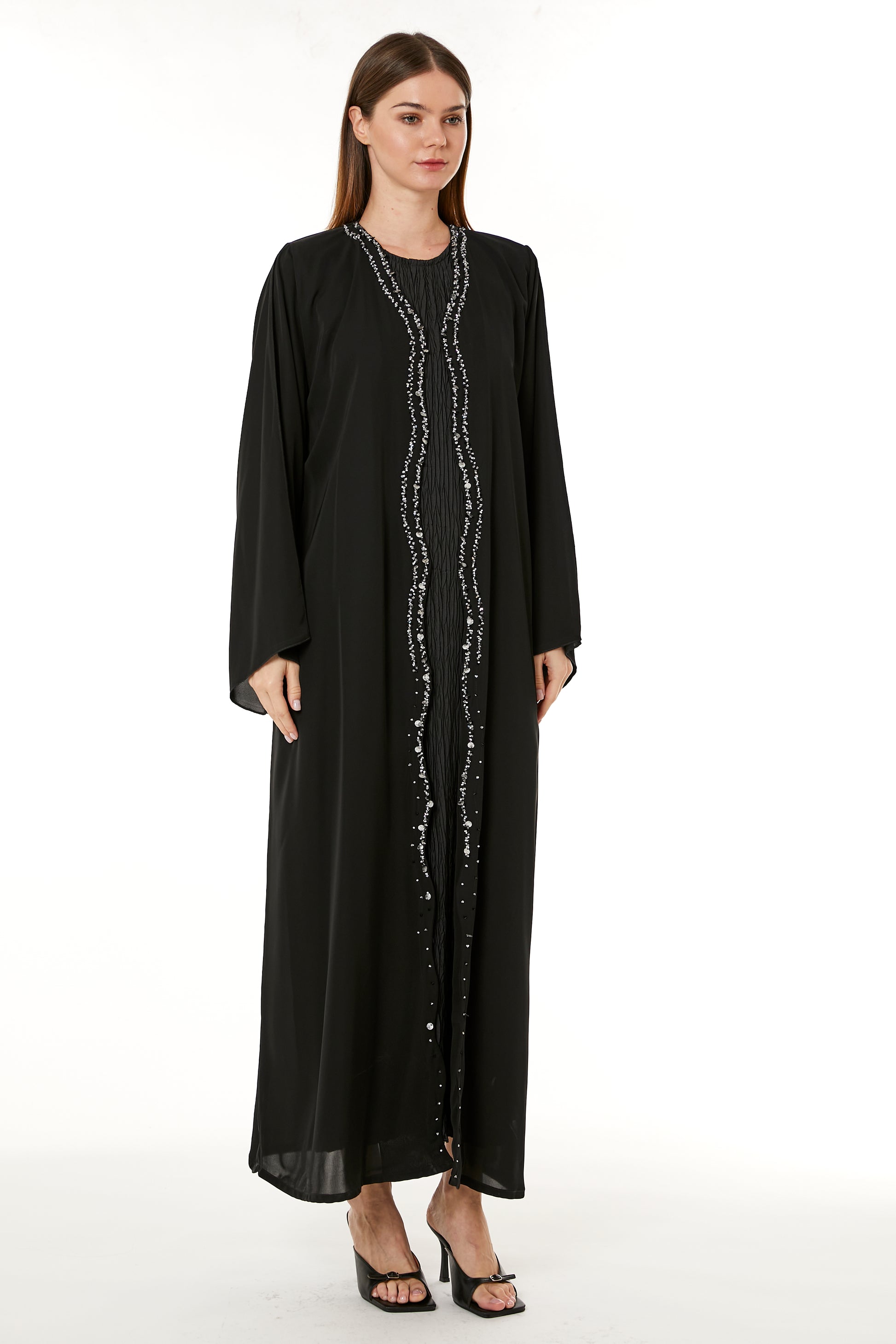 Copy of Dark Blue Korean Nida Hand Embellished Abaya (8105251832035)