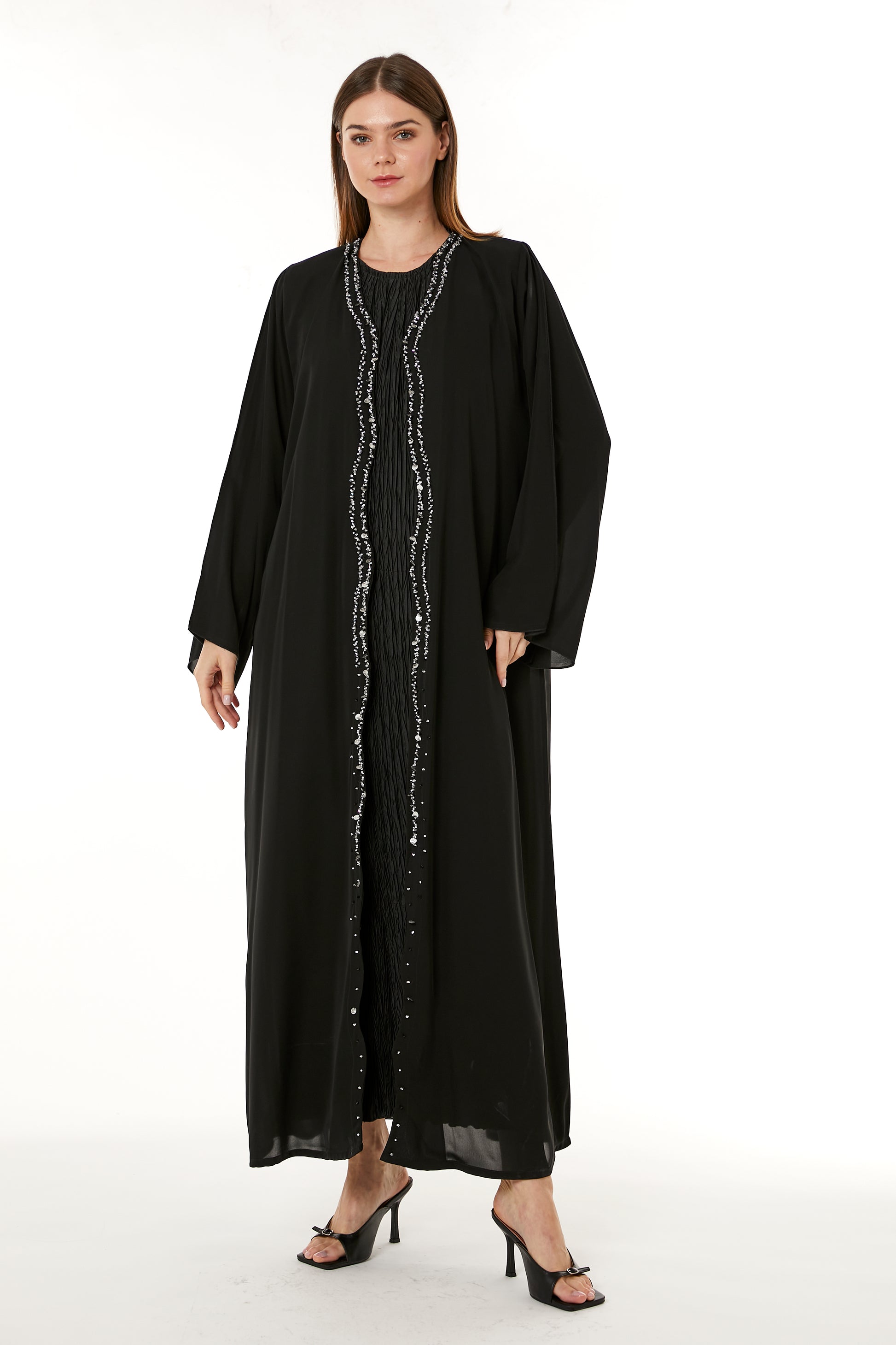 Copy of Dark Blue Korean Nida Hand Embellished Abaya (8105251832035)